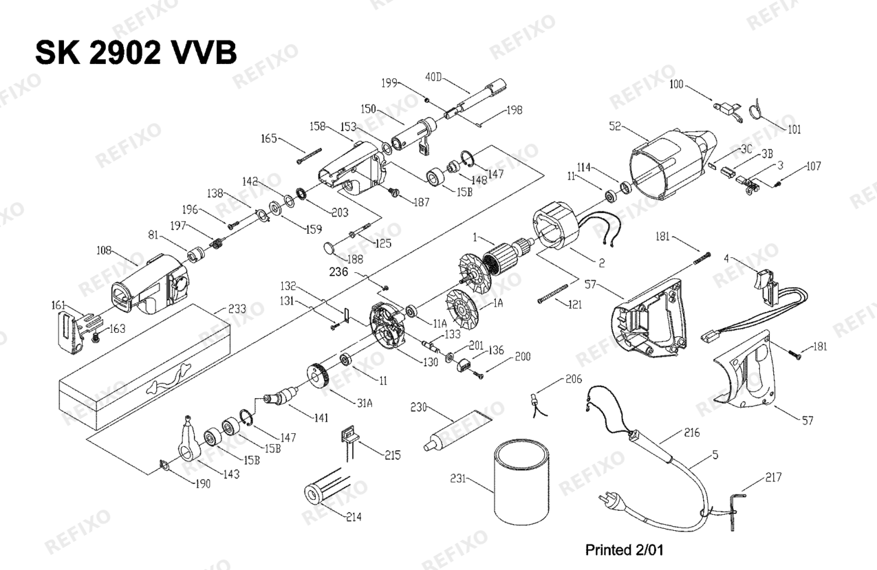 Flex SK 2902 VVB 230CEE-PC 259370 — схема запчастей
