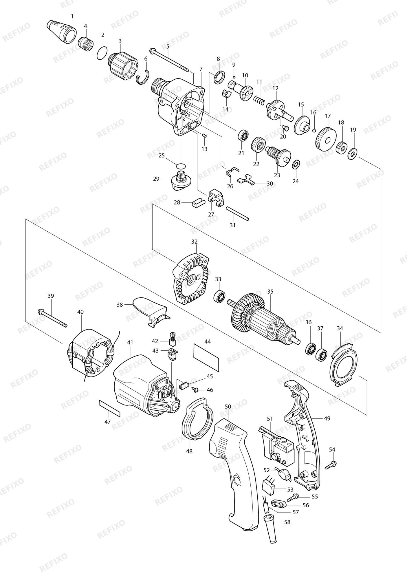 MAKITA 6807 — схема запчастей