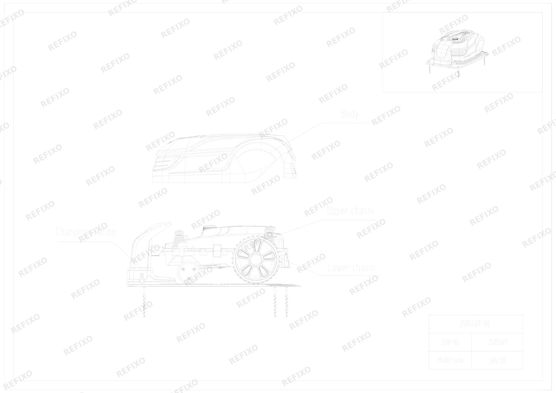 Greenworks 2505507-Exploded view — схема запчастей