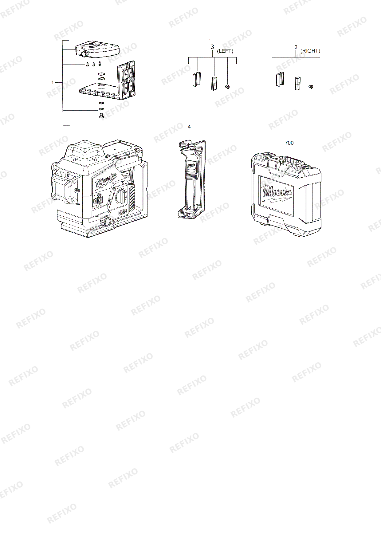 MILWAUKEE M123PL 0C 4933478103 4000477744 — схема запчастей