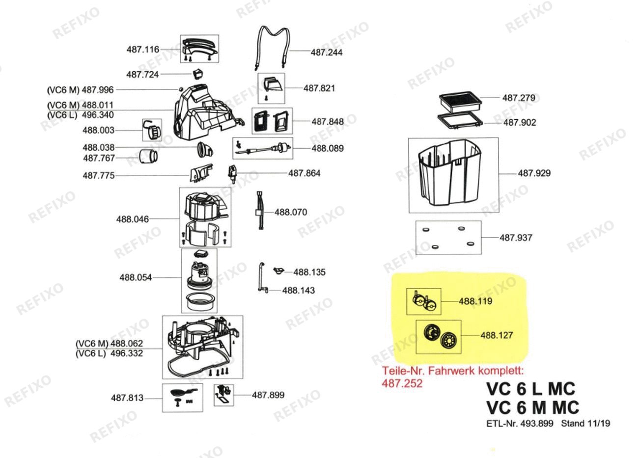 Flex VC 6 L MC 230BS — схема запчастей