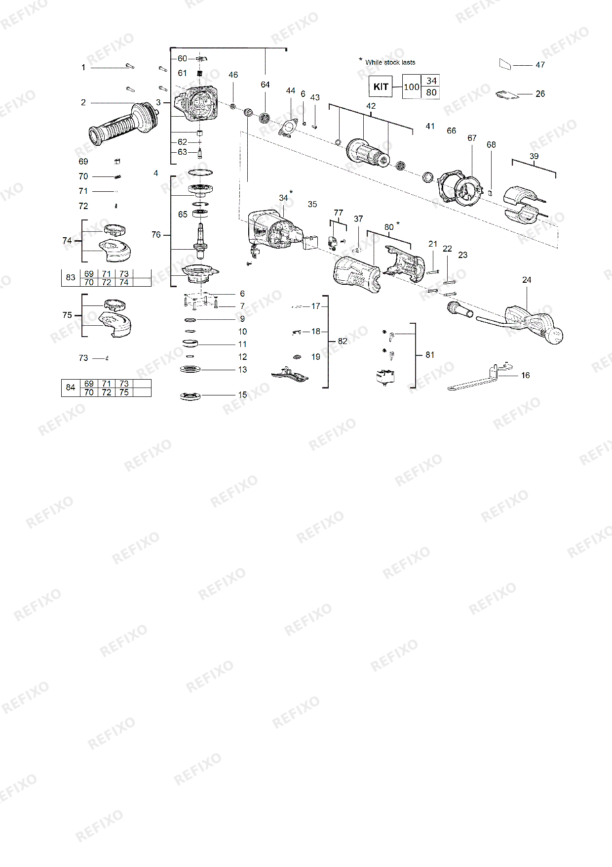 MILWAUKEE AGV13 115XSPDE GB2 4933459104 4000458665 — схема запчастей