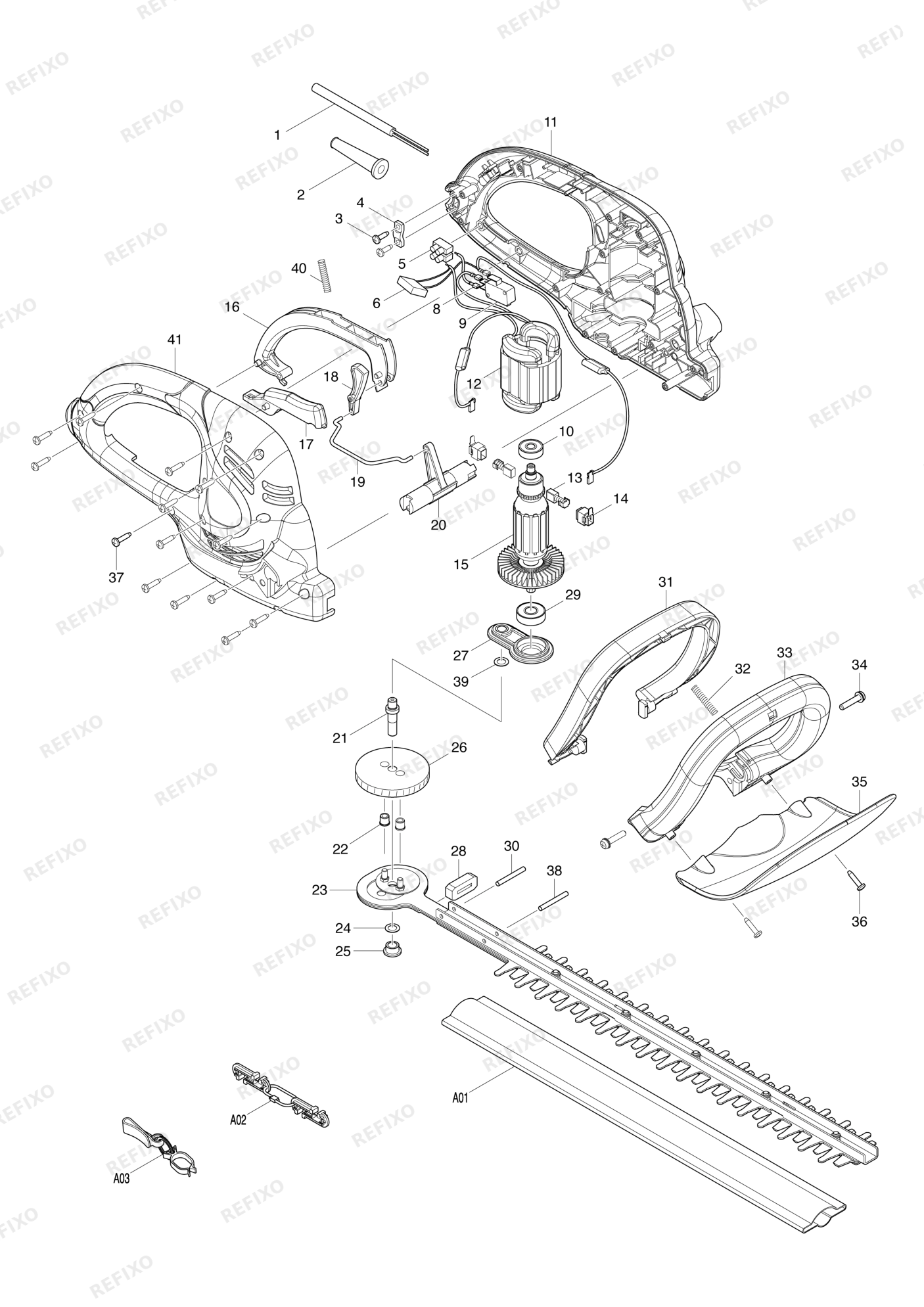 MAKITA UH4260 — схема запчастей