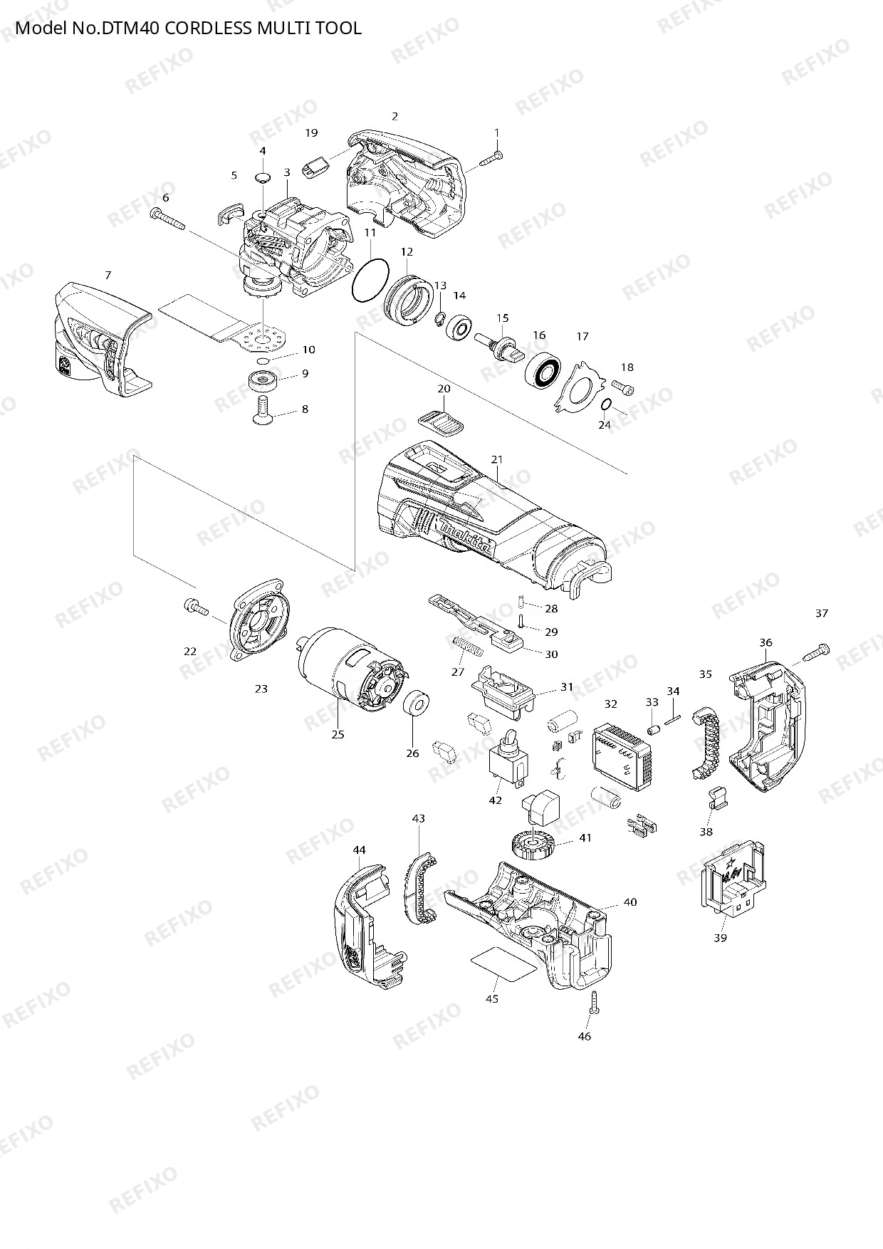 MAKITA DTM40 — схема запчастей
