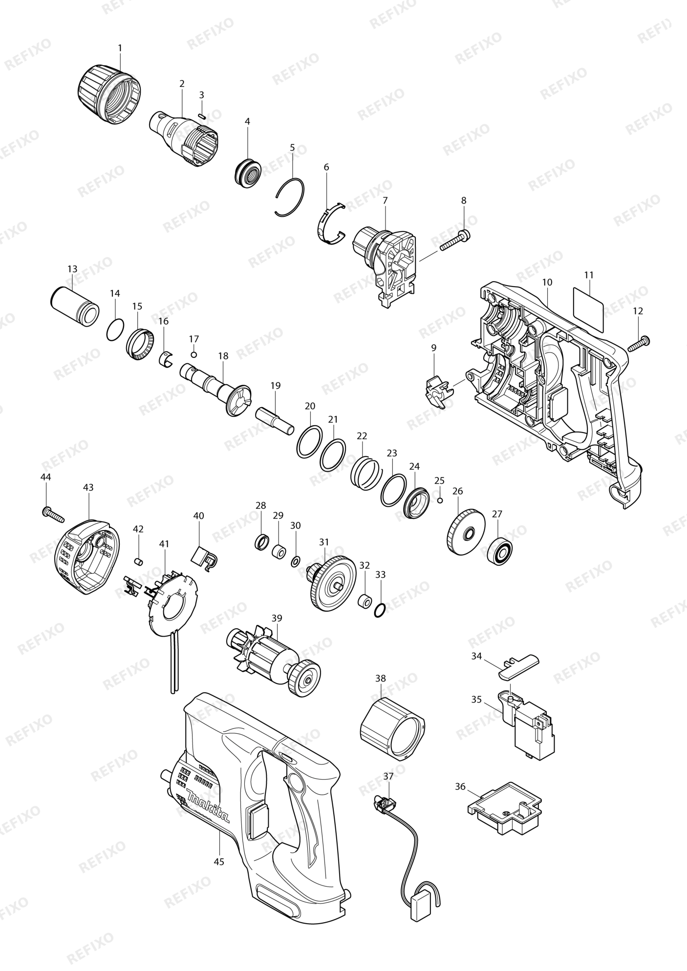 MAKITA BFS440 — схема запчастей