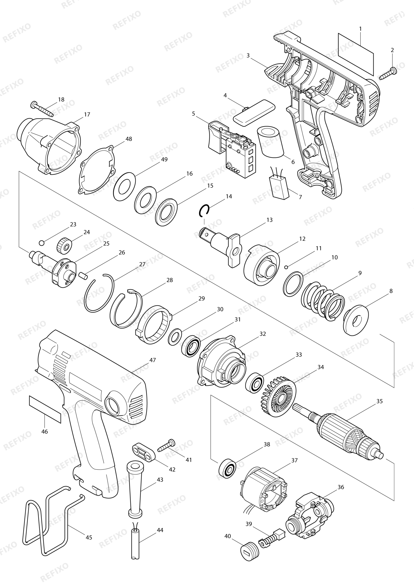 MAKITA 6953 — схема запчастей
