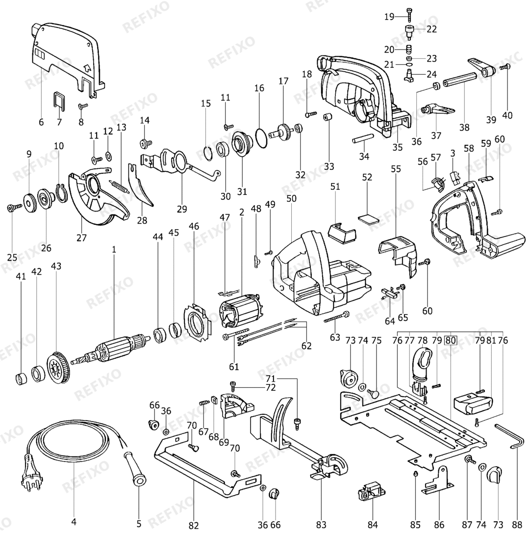 Festool AP 65 - ручная дисковая пила 489891 — схема запчастей