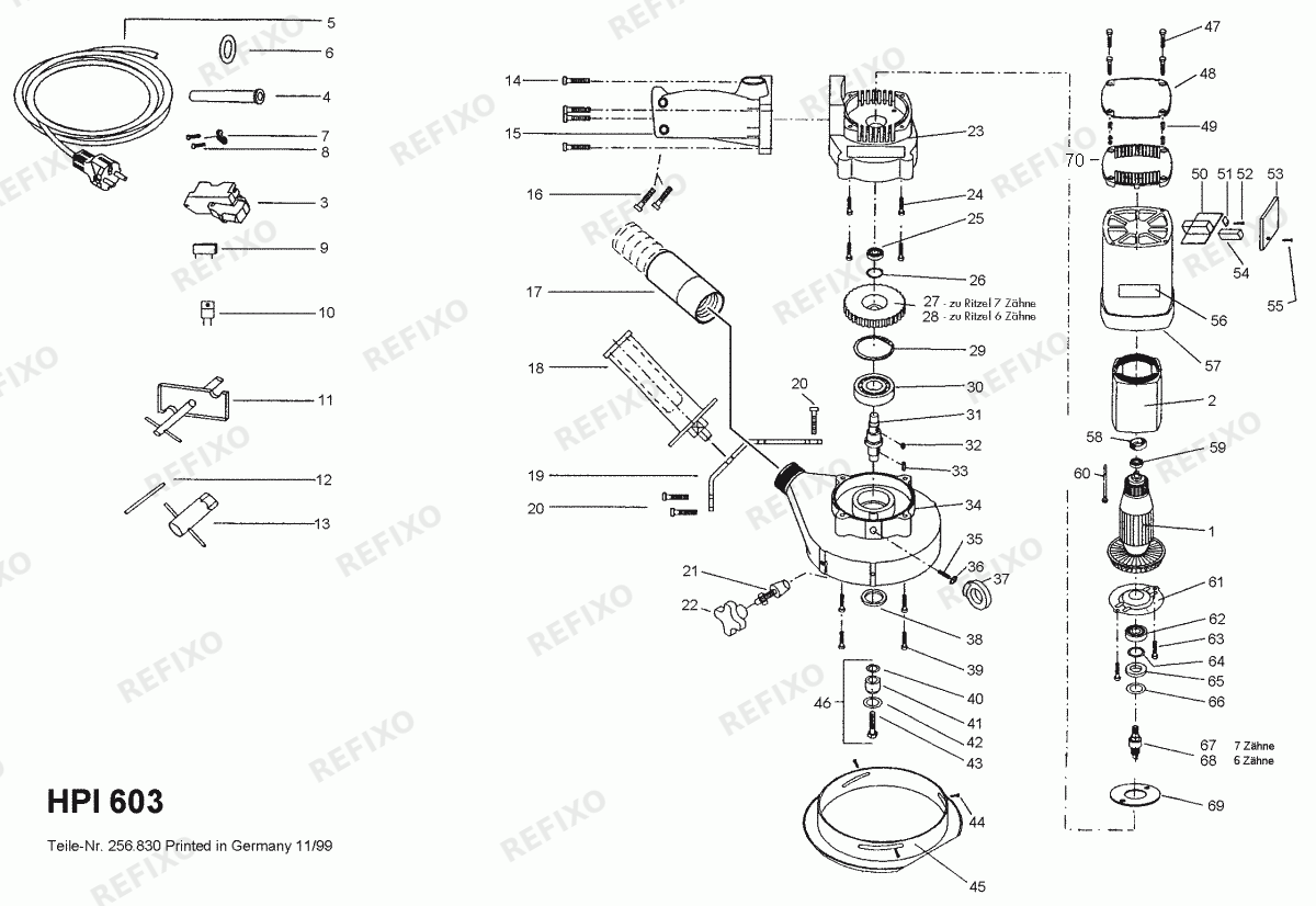Flex HPI 603 230CEE-Putzigel 256584 — схема запчастей