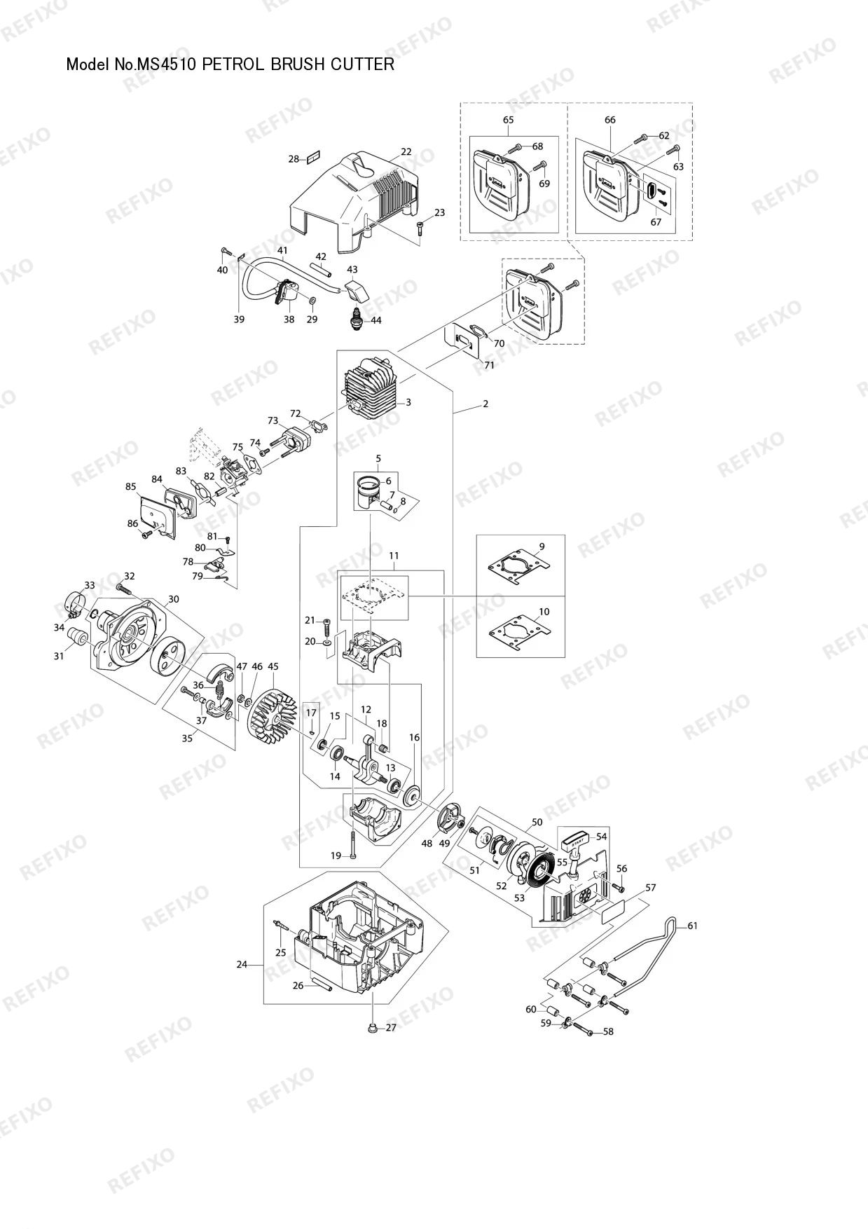 MAKITA MS 4510 — схема запчастей