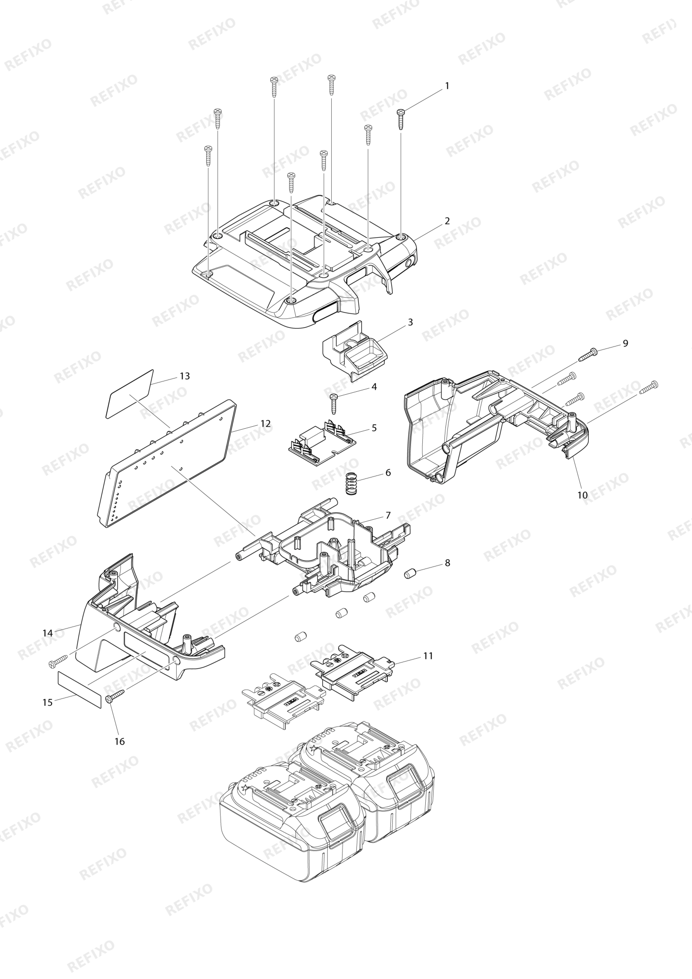 MAKITA BCV03 — схема запчастей