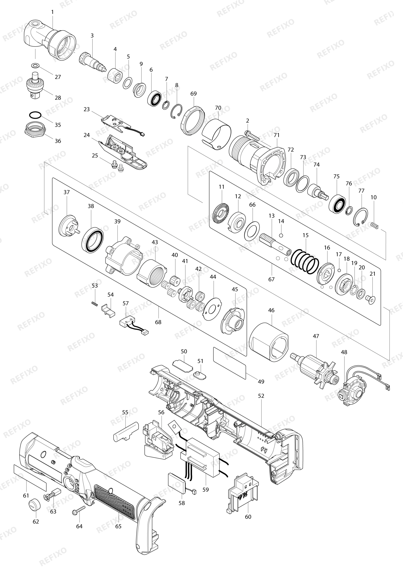 MAKITA DFL203F — схема запчастей
