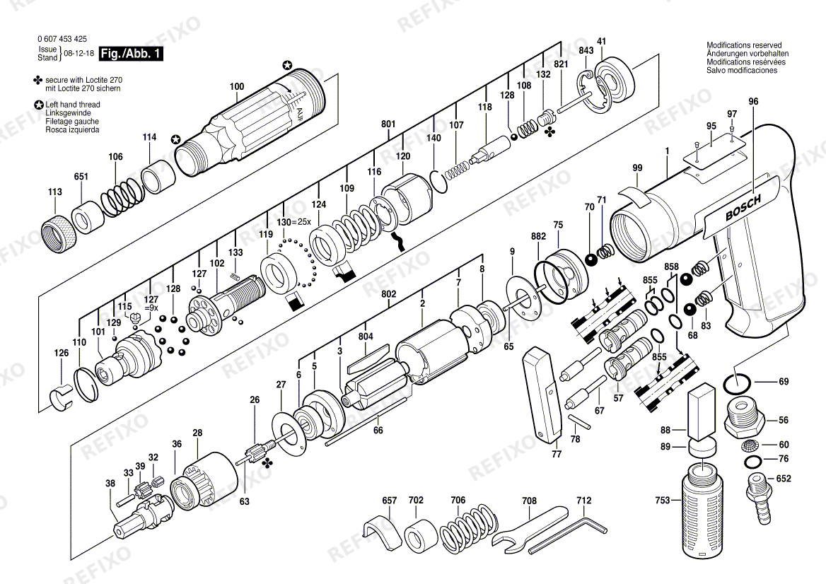 Bosch Pw- шуруповёрт -Ind 180 WATT-SERIE (0 607 453 425) — схема запчастей