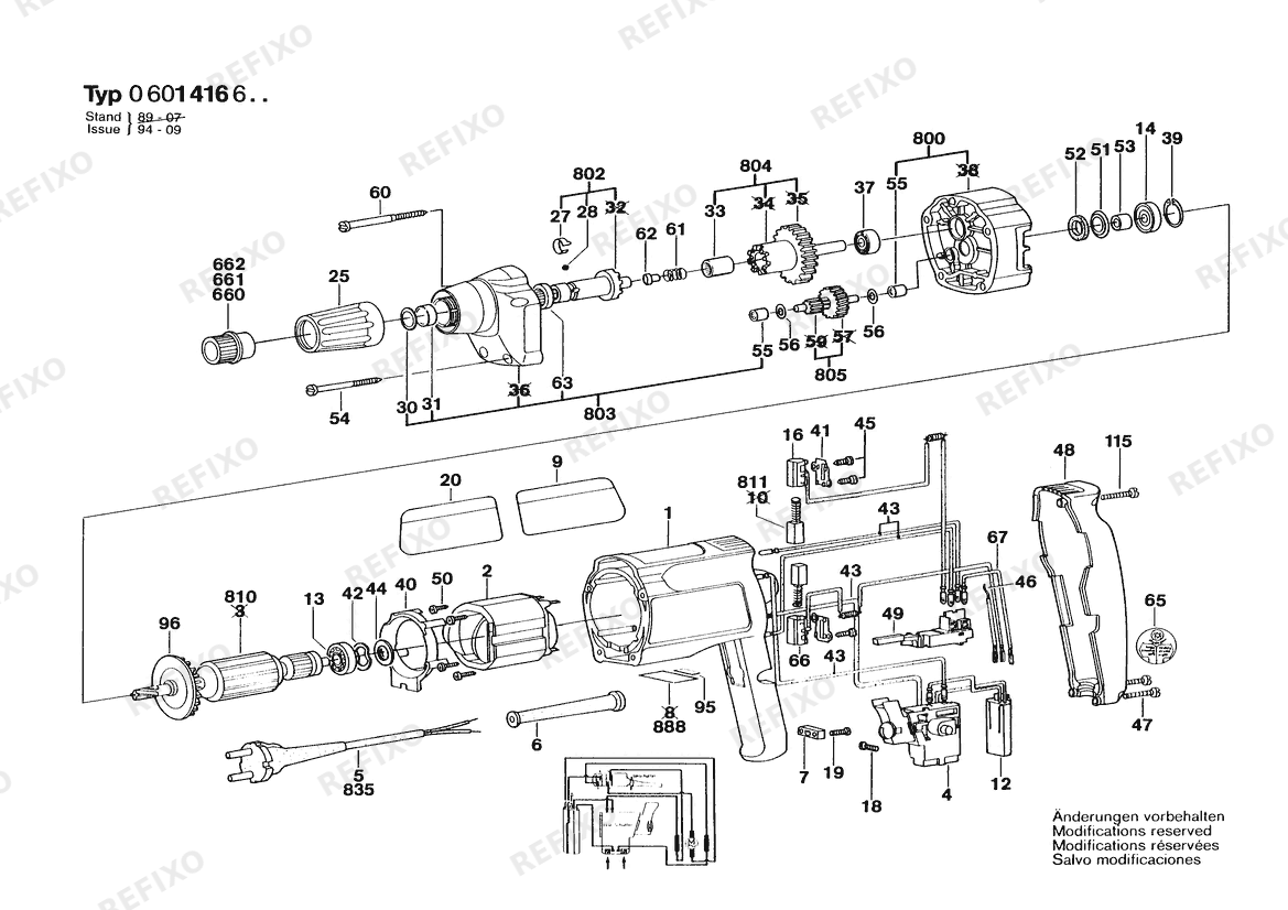 Bosch Шуруповёрт GSR 6-16 TE | 240 V | 027 - AU (0 601 416 637) — схема запчастей