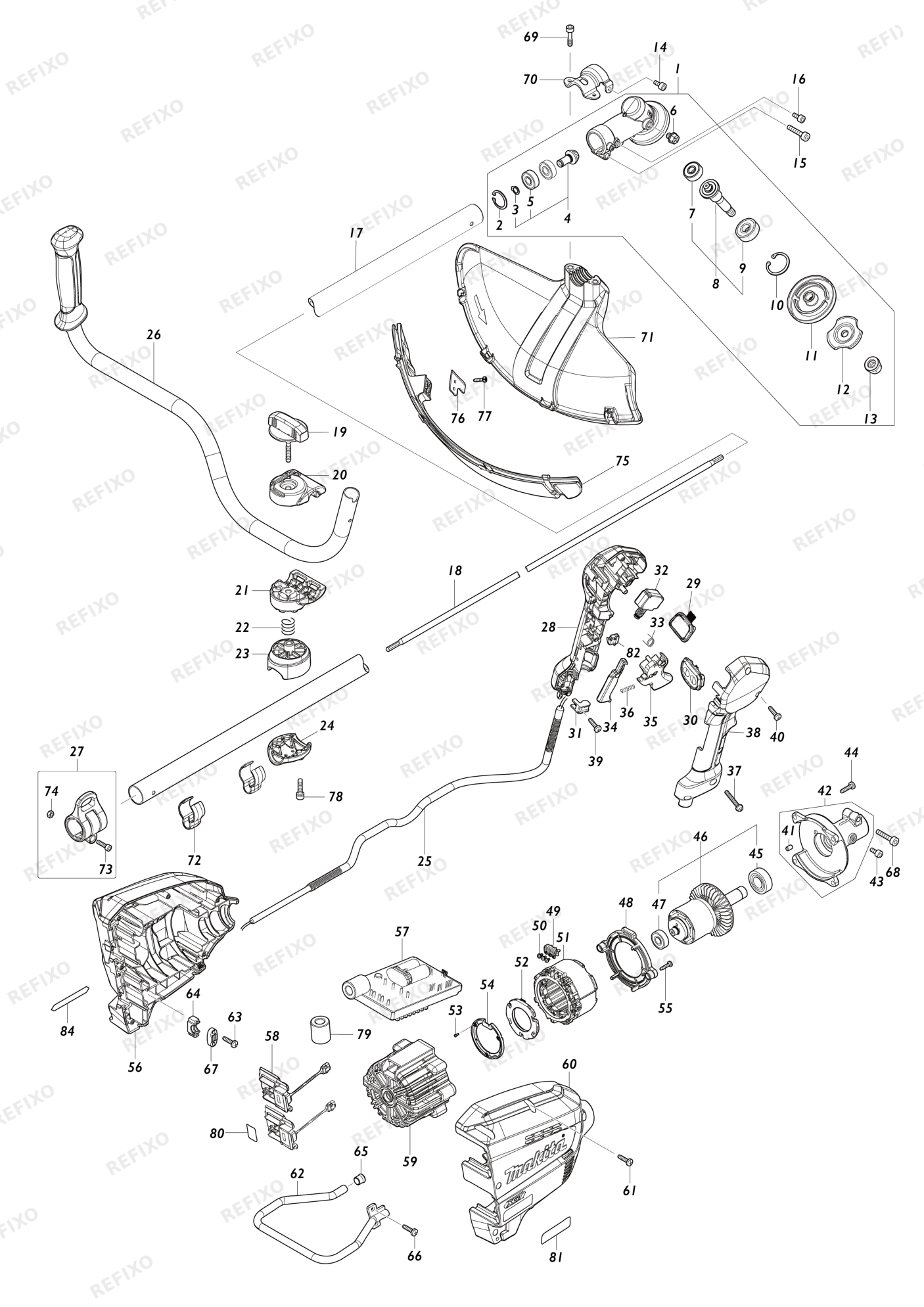 MAKITA UR012G — схема запчастей