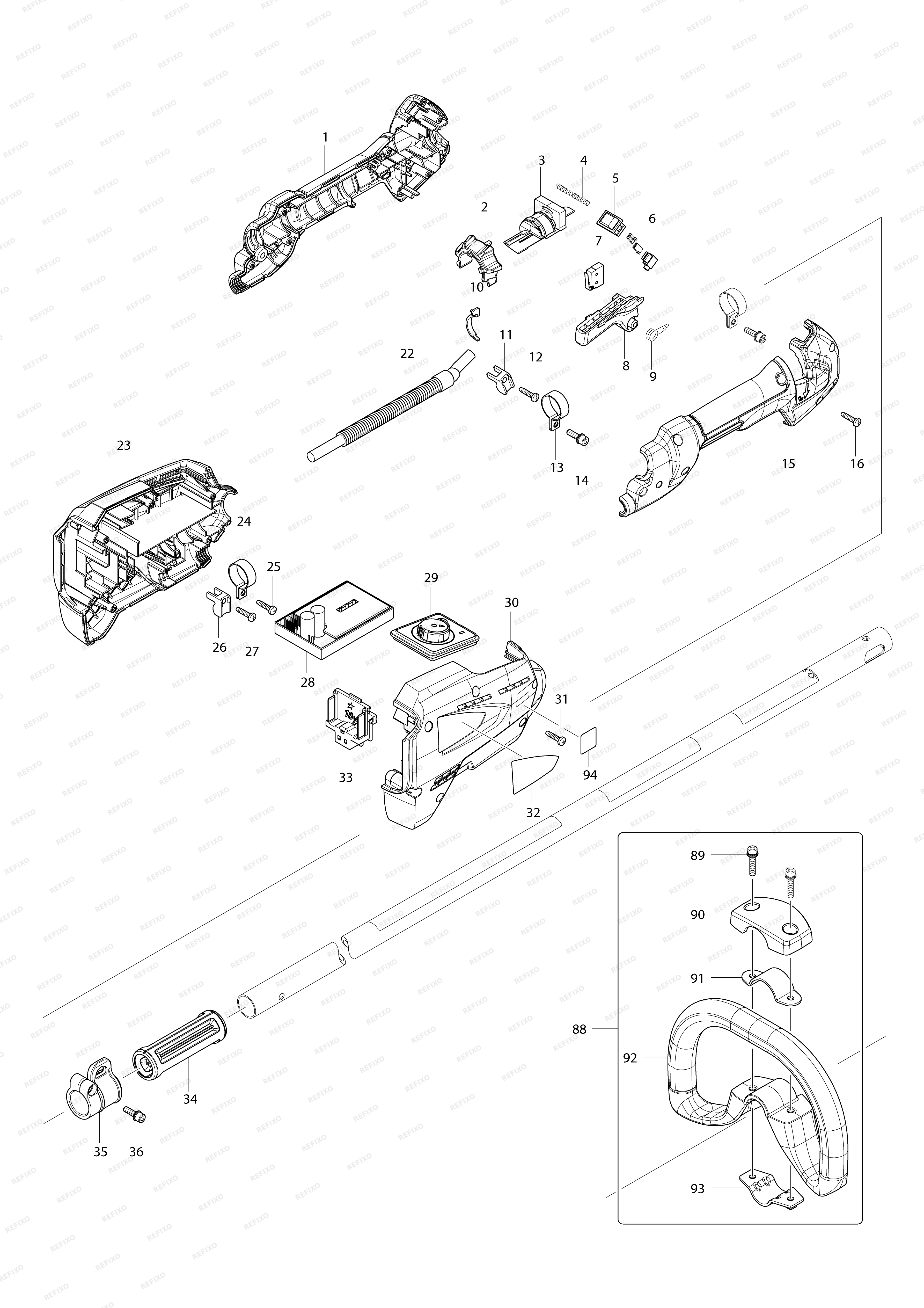 MAKITA DUR182L — схема запчастей