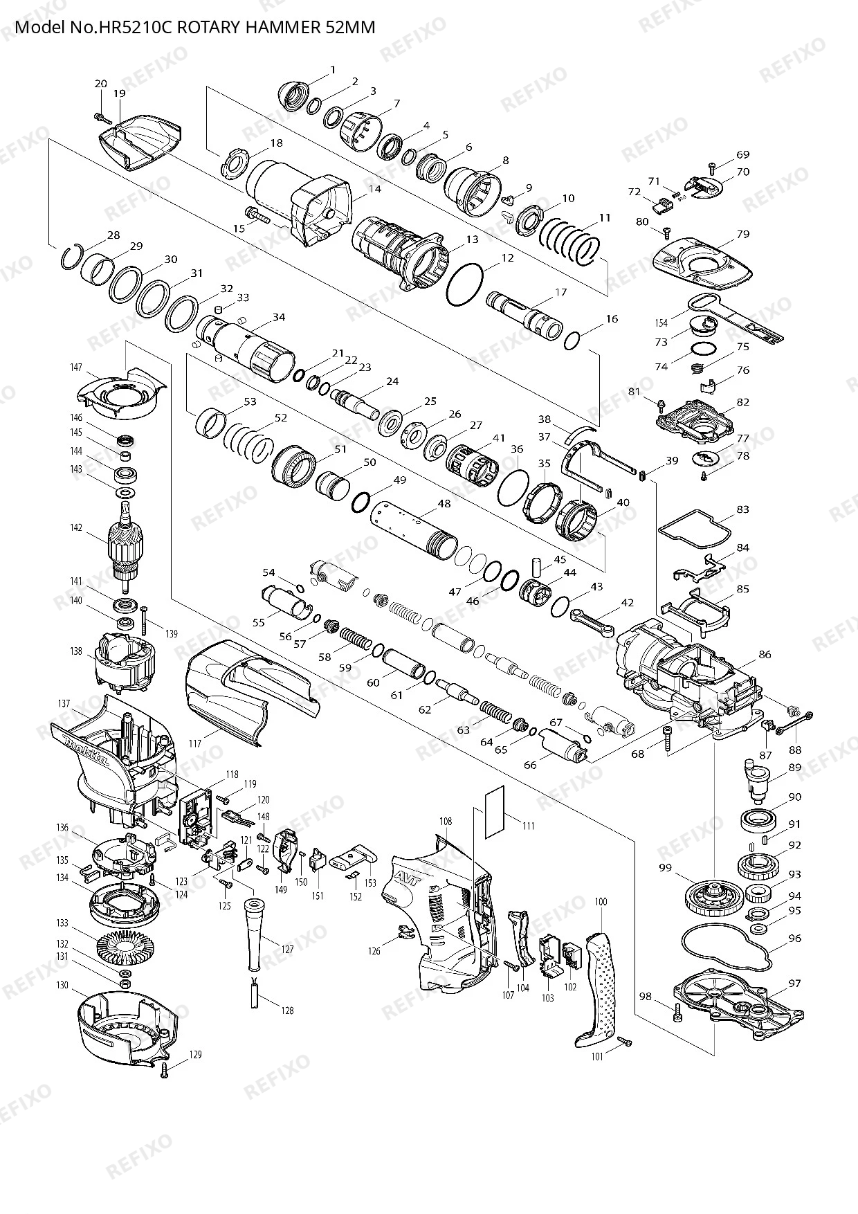 MAKITA HR5210C — схема запчастей