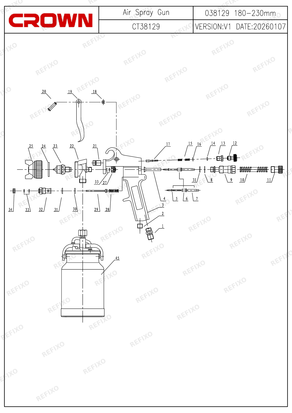 CROWN CT38129 — схема запчастей