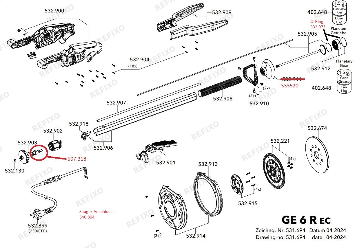 Flex GE 6 R-EC 230CEE — схема запчастей
