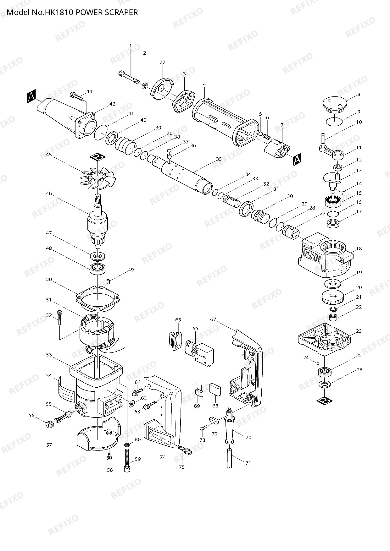 MAKITA HK1810 — схема запчастей