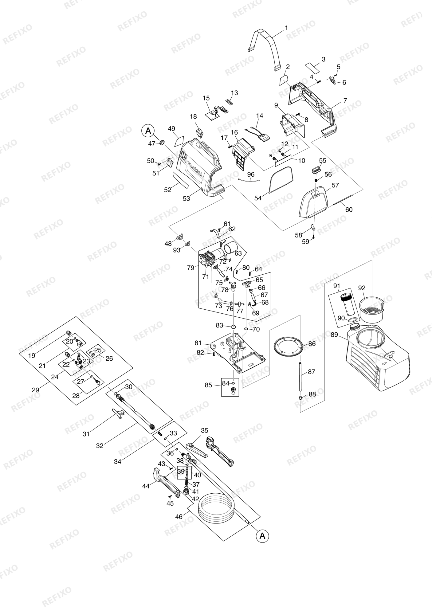 MAKITA US053D — схема запчастей