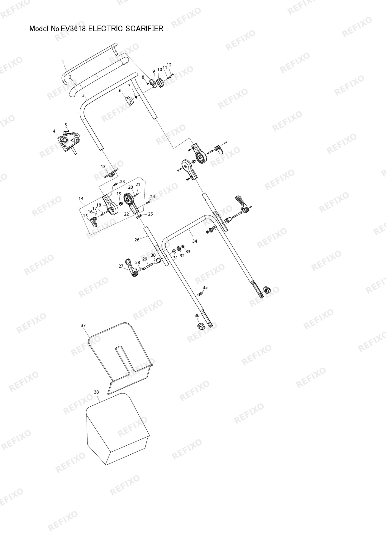 MAKITA EV 3618 — схема запчастей