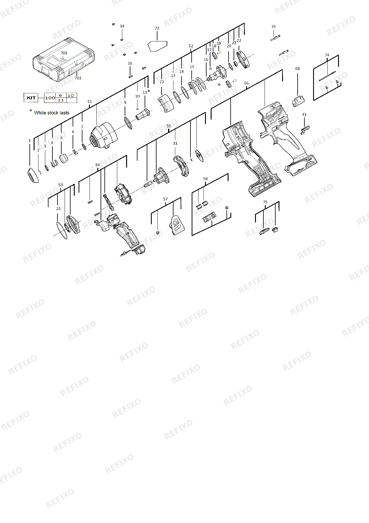 MILWAUKEE M18ONEID2 0X 4933464090 4000467785 — схема запчастей