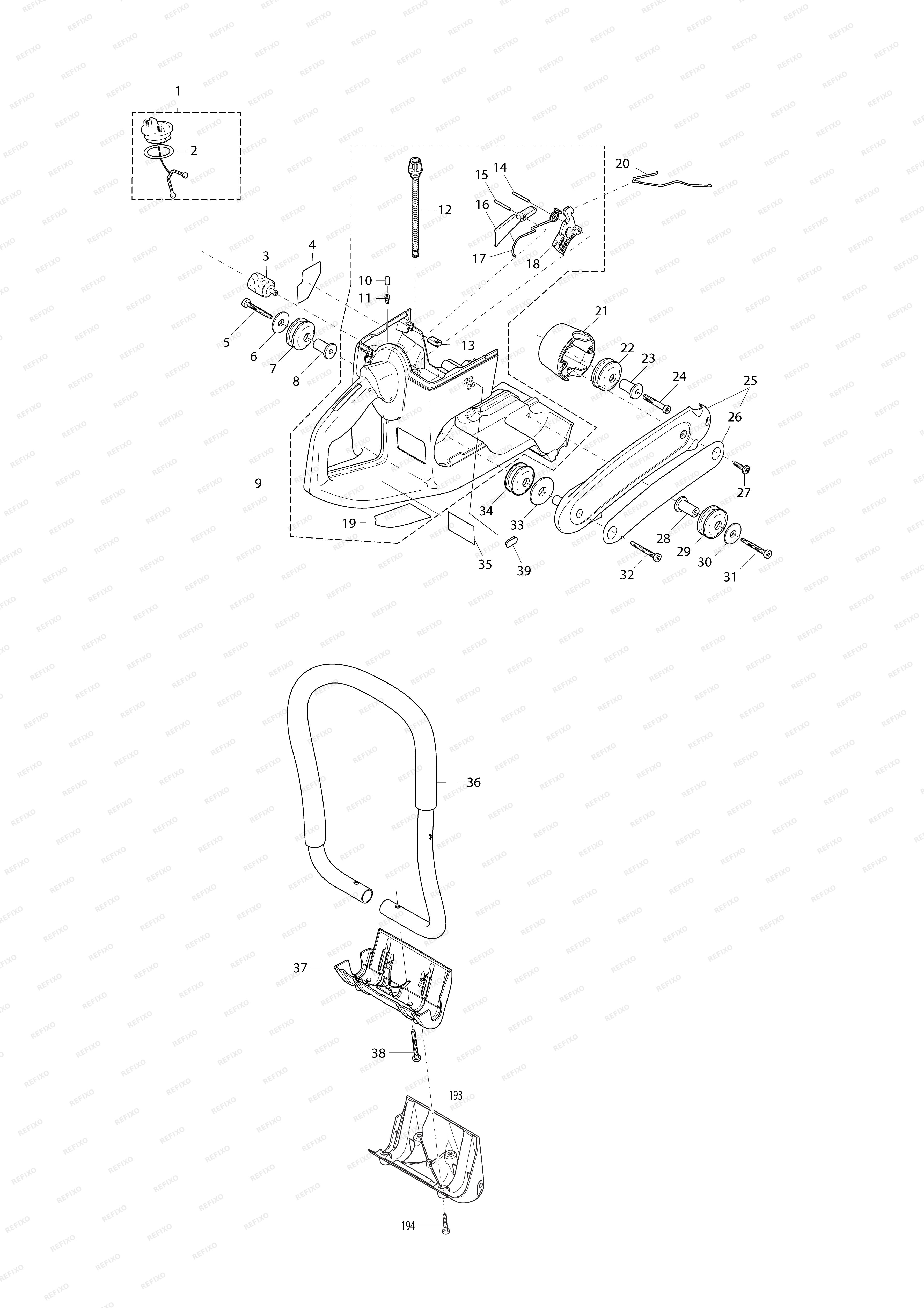 Деталировка MAKITA ЭК8100 — схема запчастей в разборе