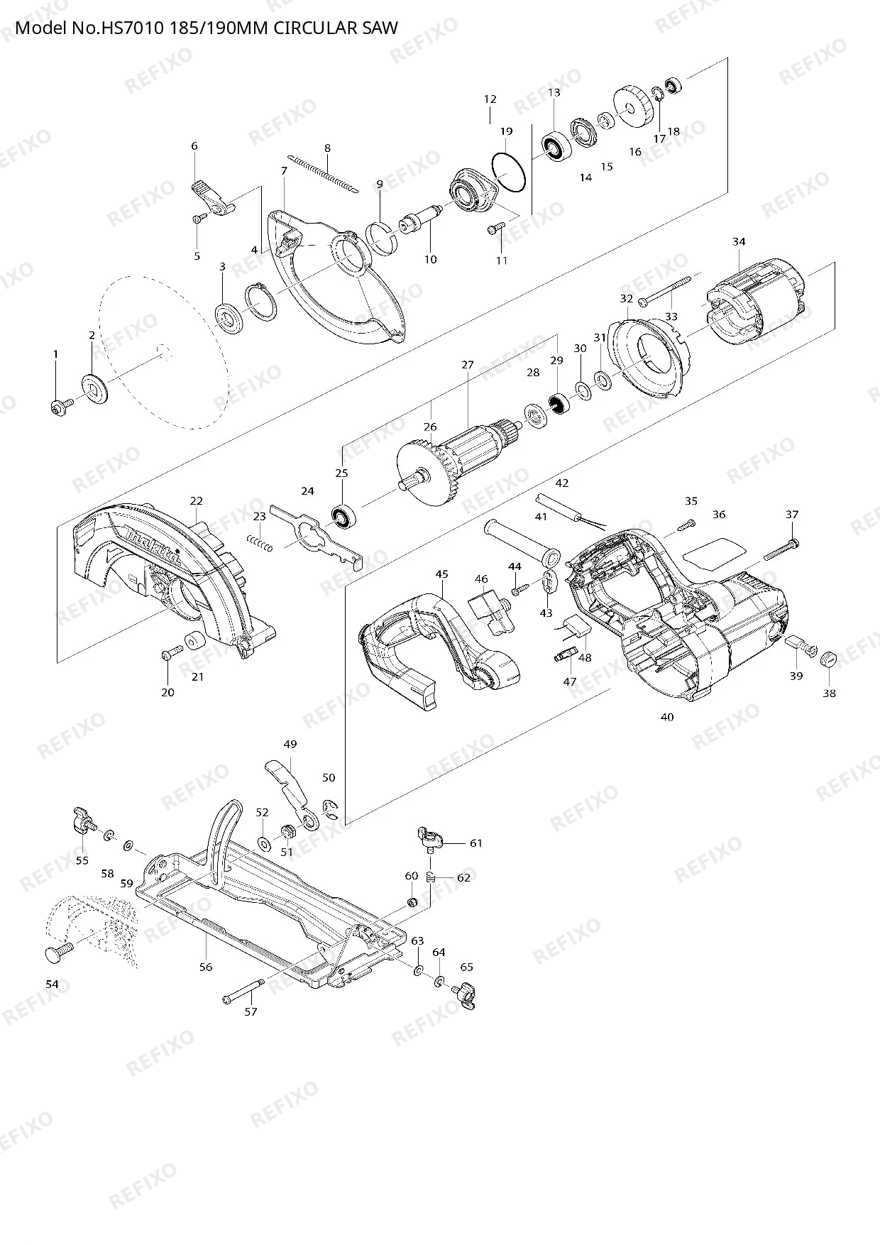 MAKITA HS7010 — схема запчастей