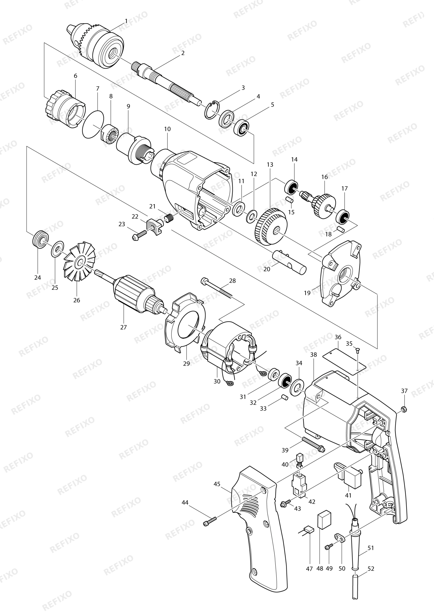 MAKITA 8419B2 — схема запчастей