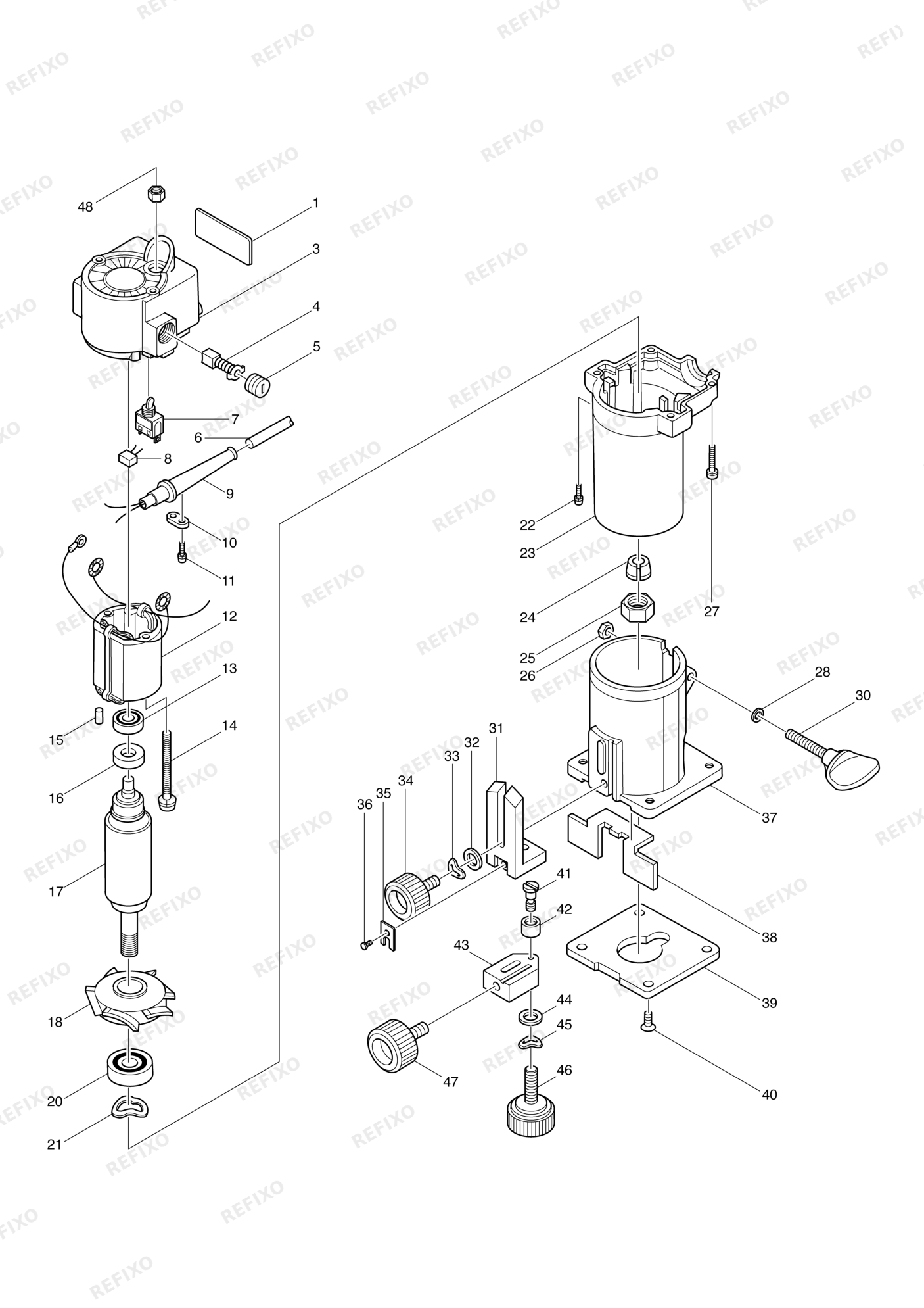 MAKITA 3700B — схема запчастей