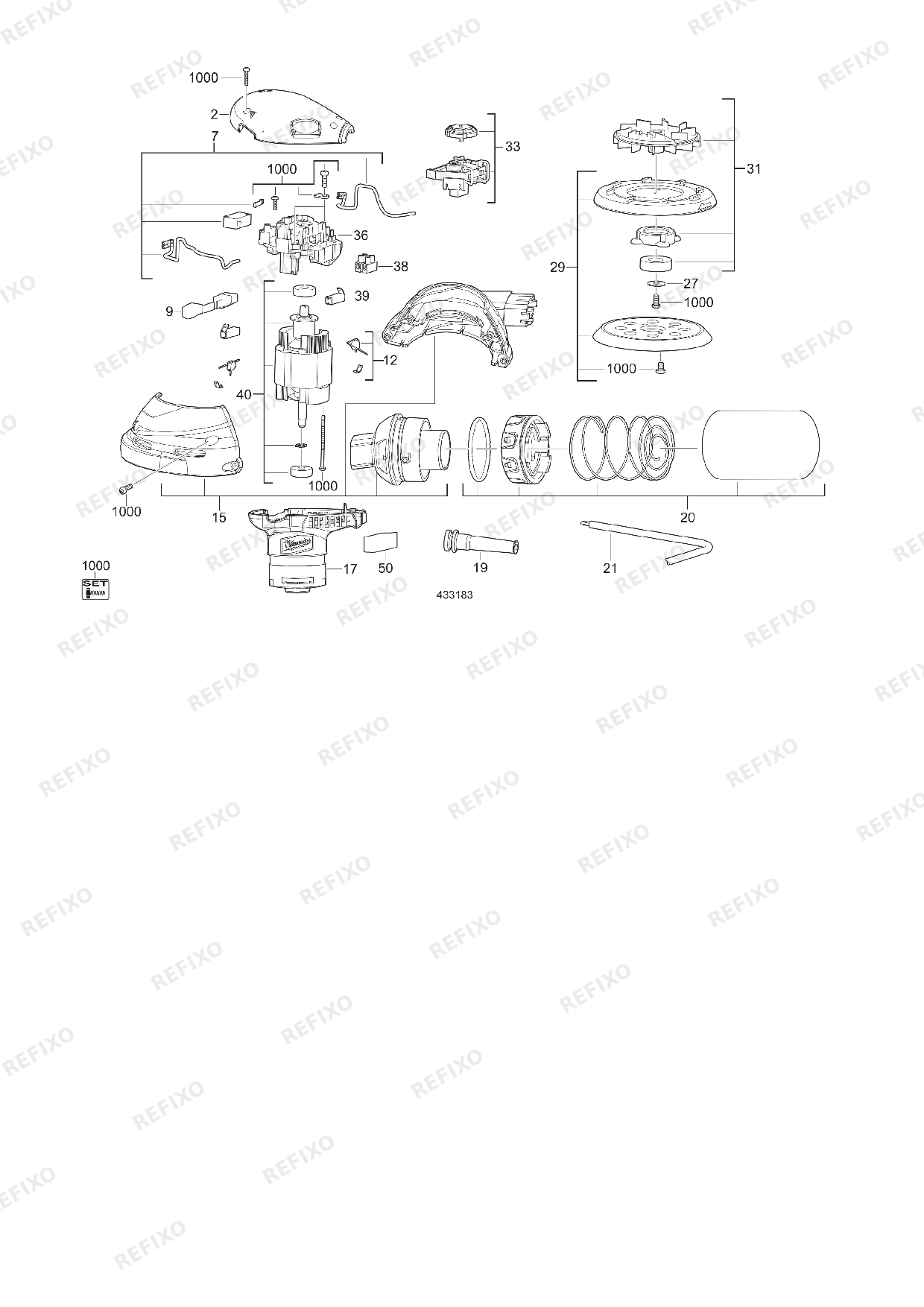 MILWAUKEE ROS125E 4933433180 4000433181 — схема запчастей