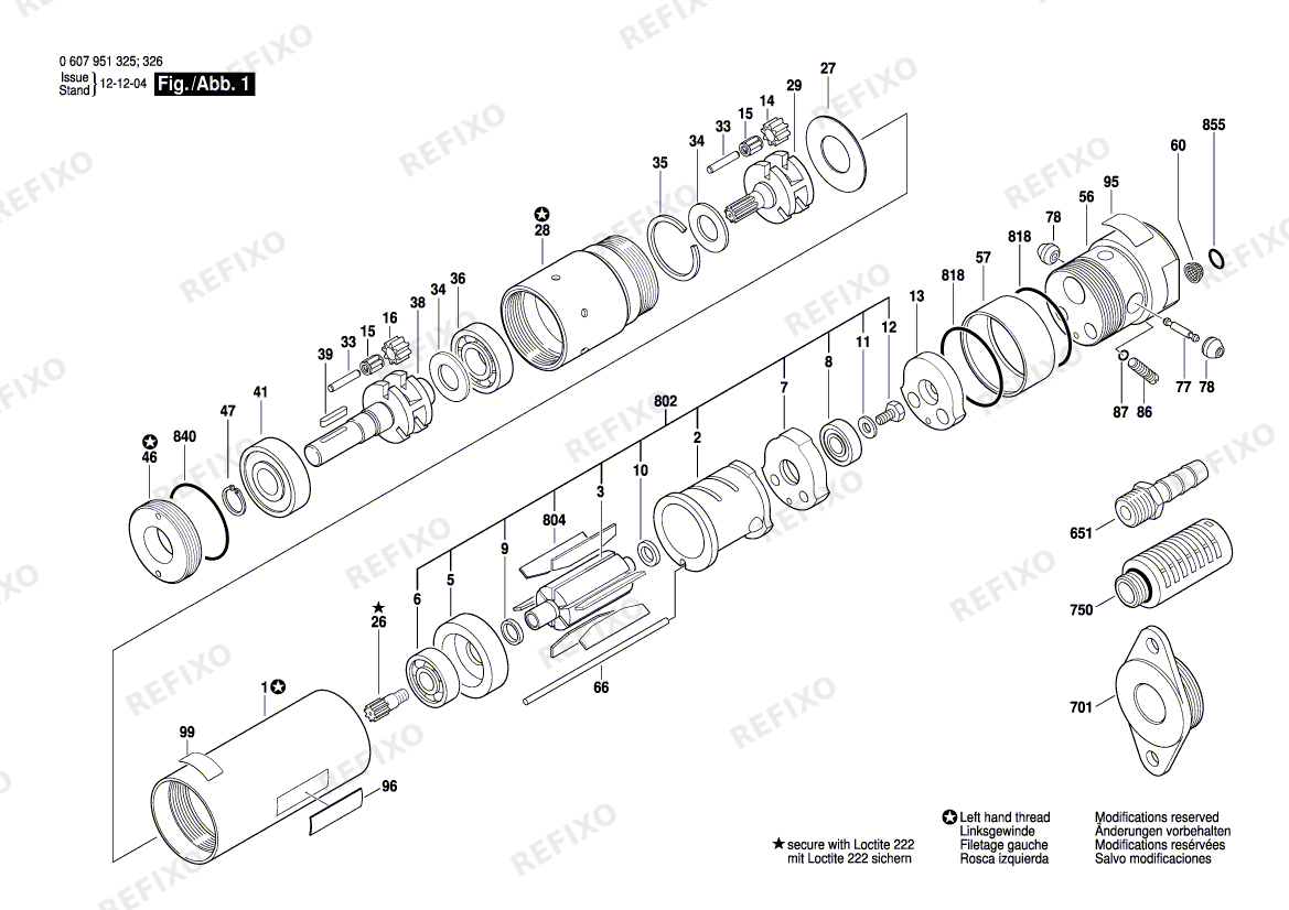 Bosch Einbaumotor 370 WATT-SERIE (0 607 951 326) — схема запчастей