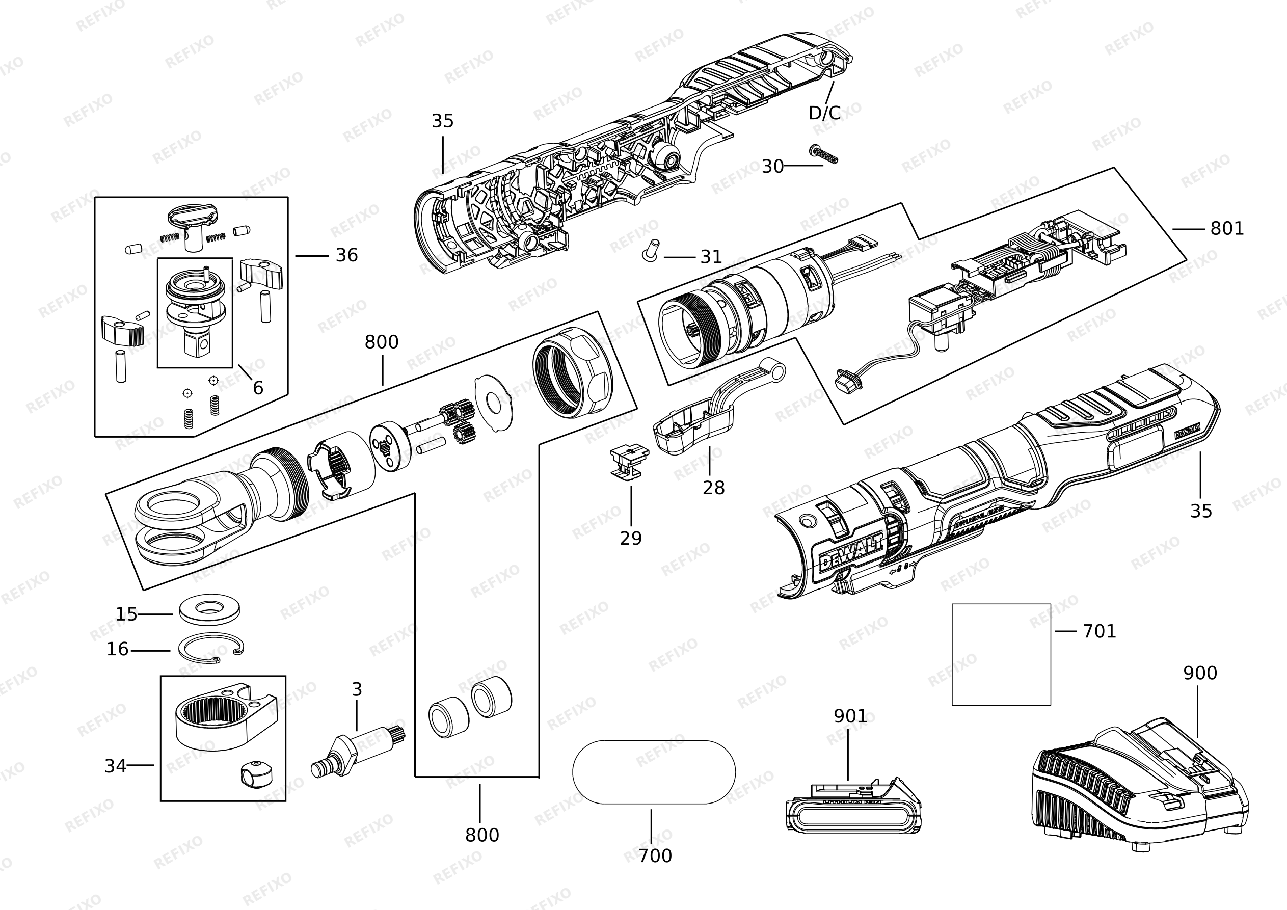 DeWalt ХРАПОВОЙ МЕХАНИЗМ DCF503N — схема запчастей