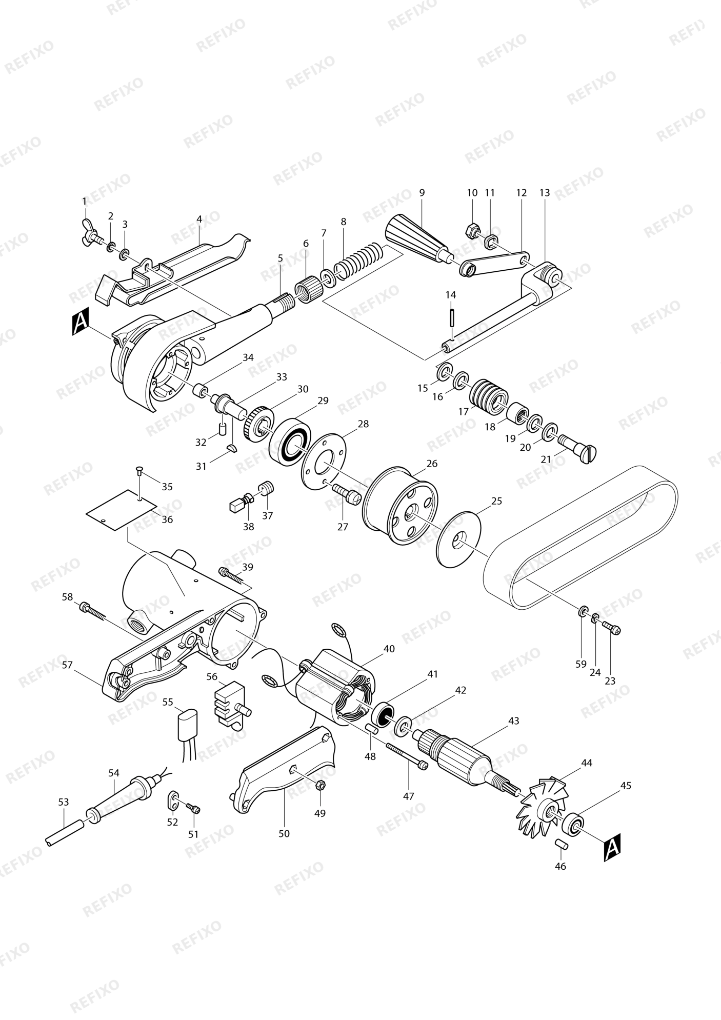 MAKITA 9030 — схема запчастей