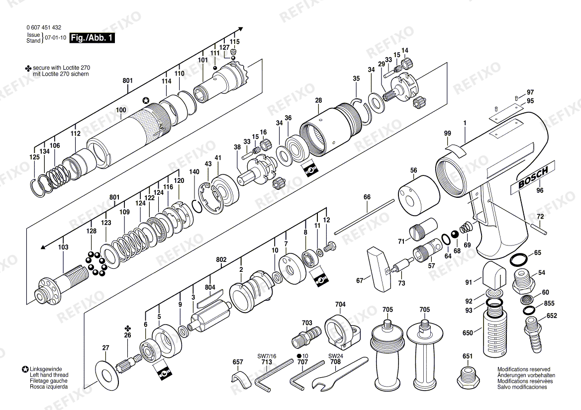 Bosch Pw- шуруповёрт -Ind 370 WATT-SERIE (0 607 451 432) — схема запчастей