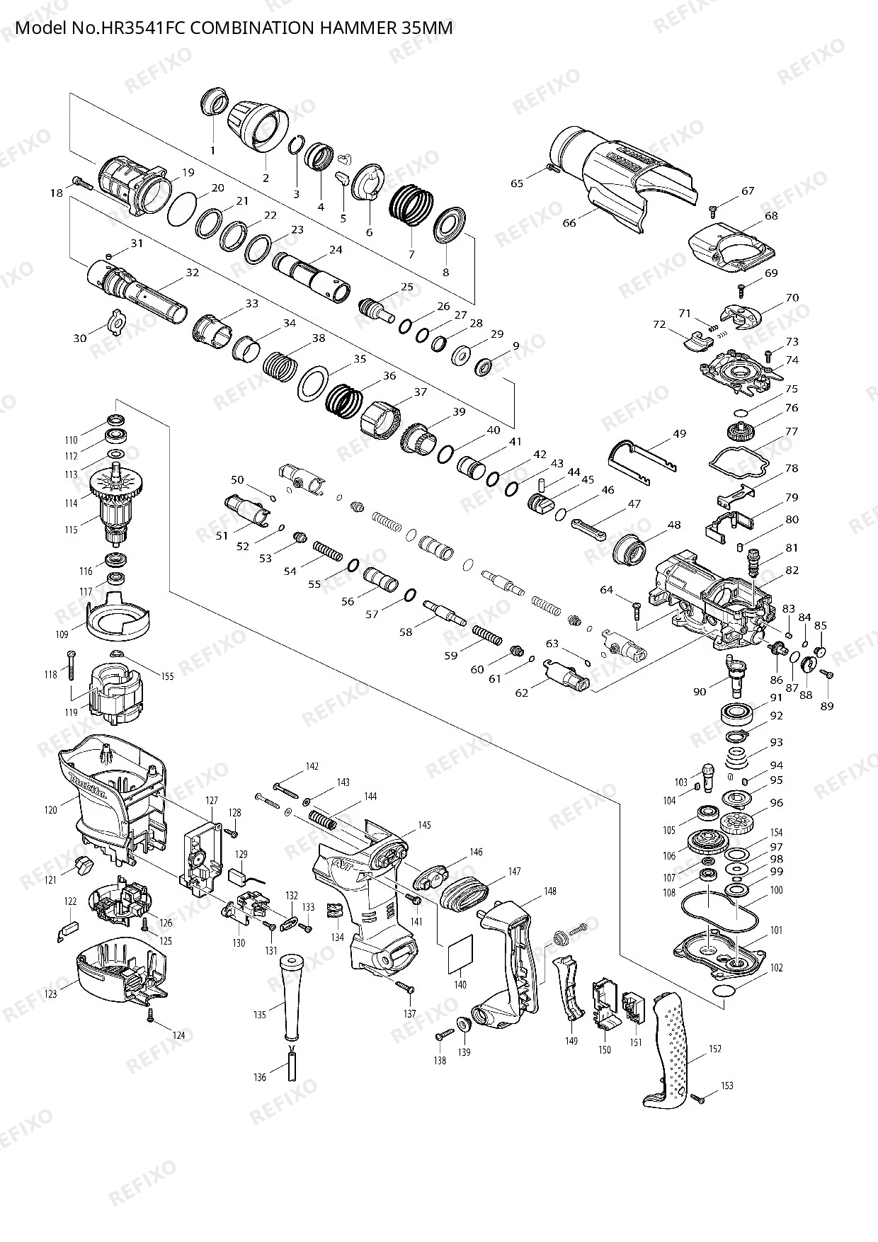 MAKITA HR3541FC — схема запчастей