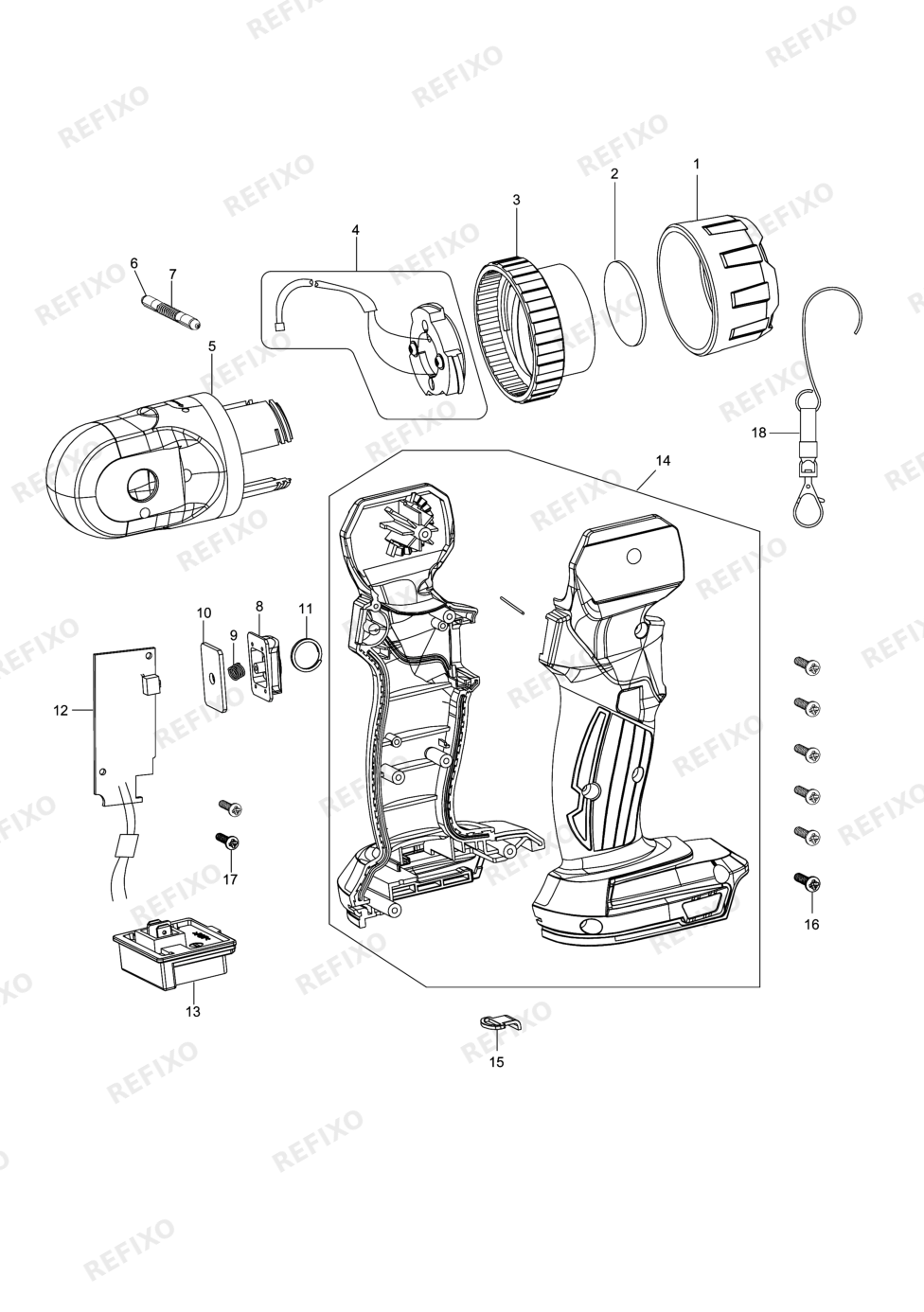 MAKITA DML808 — схема запчастей