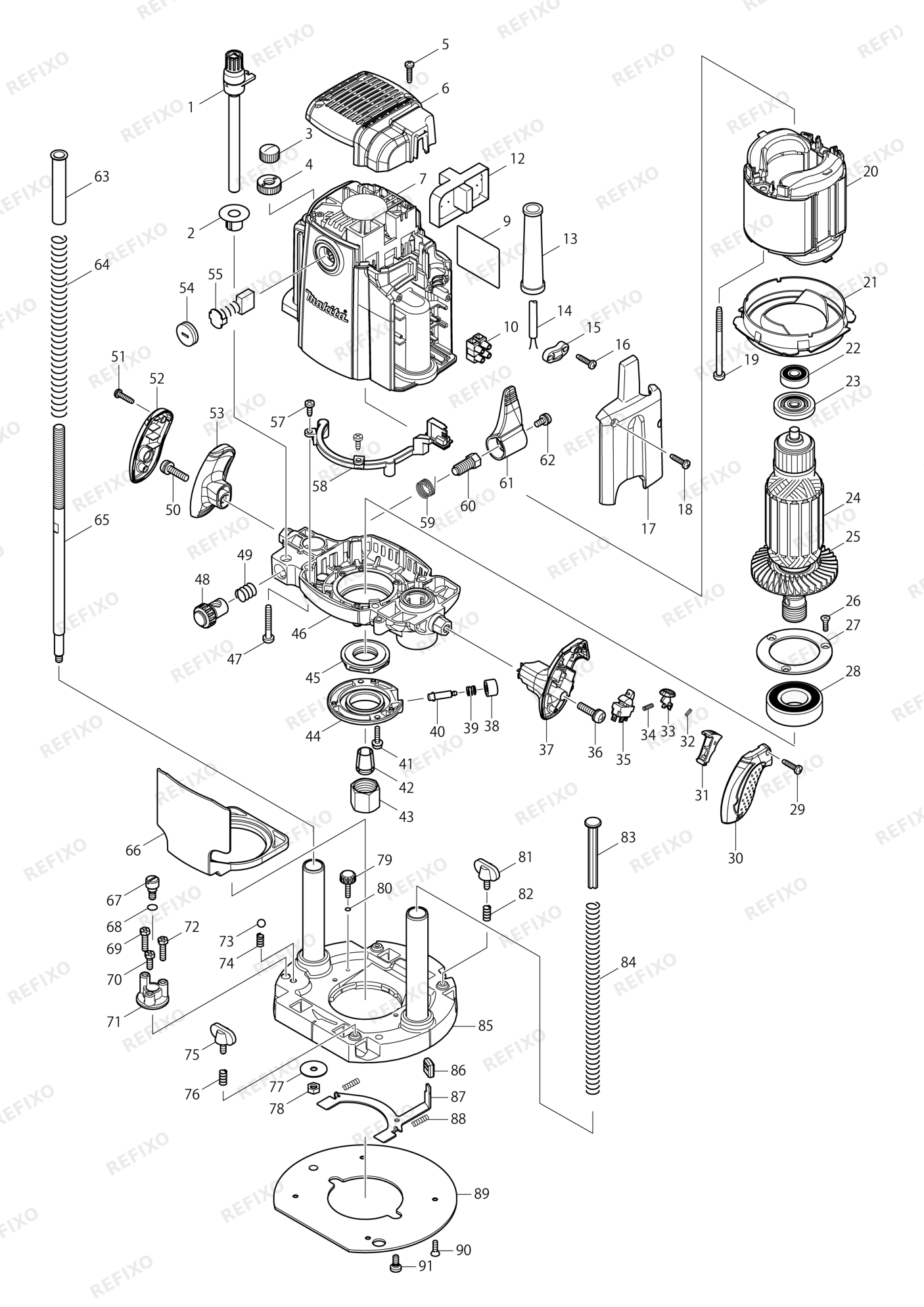 MAKITA RP1801F — схема запчастей