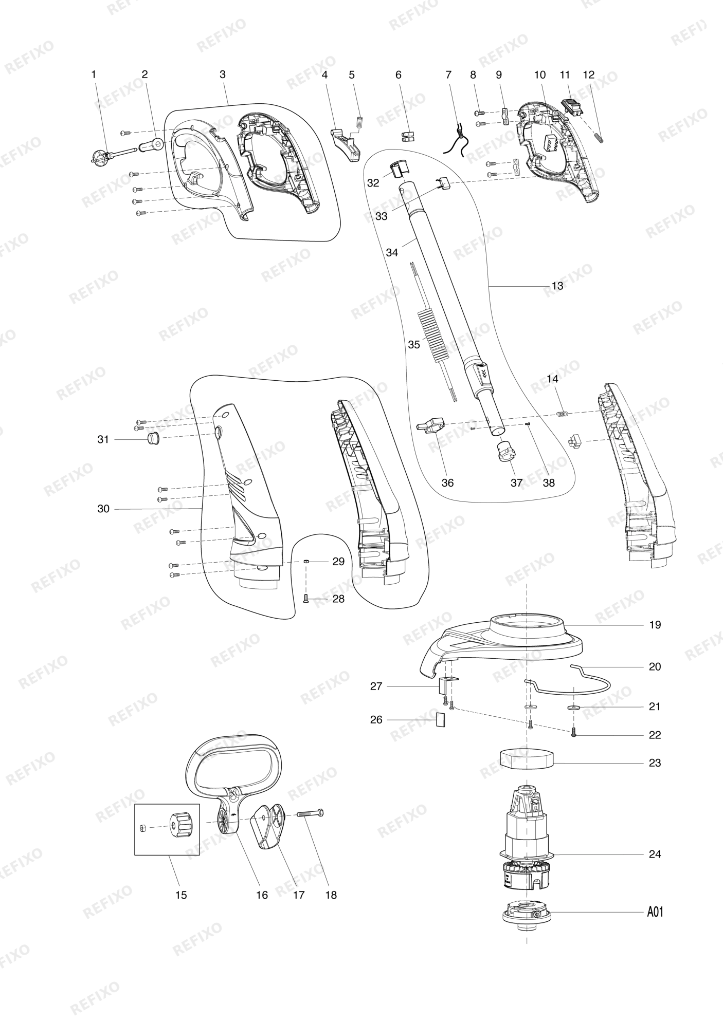 MAKITA UR3000 — схема запчастей