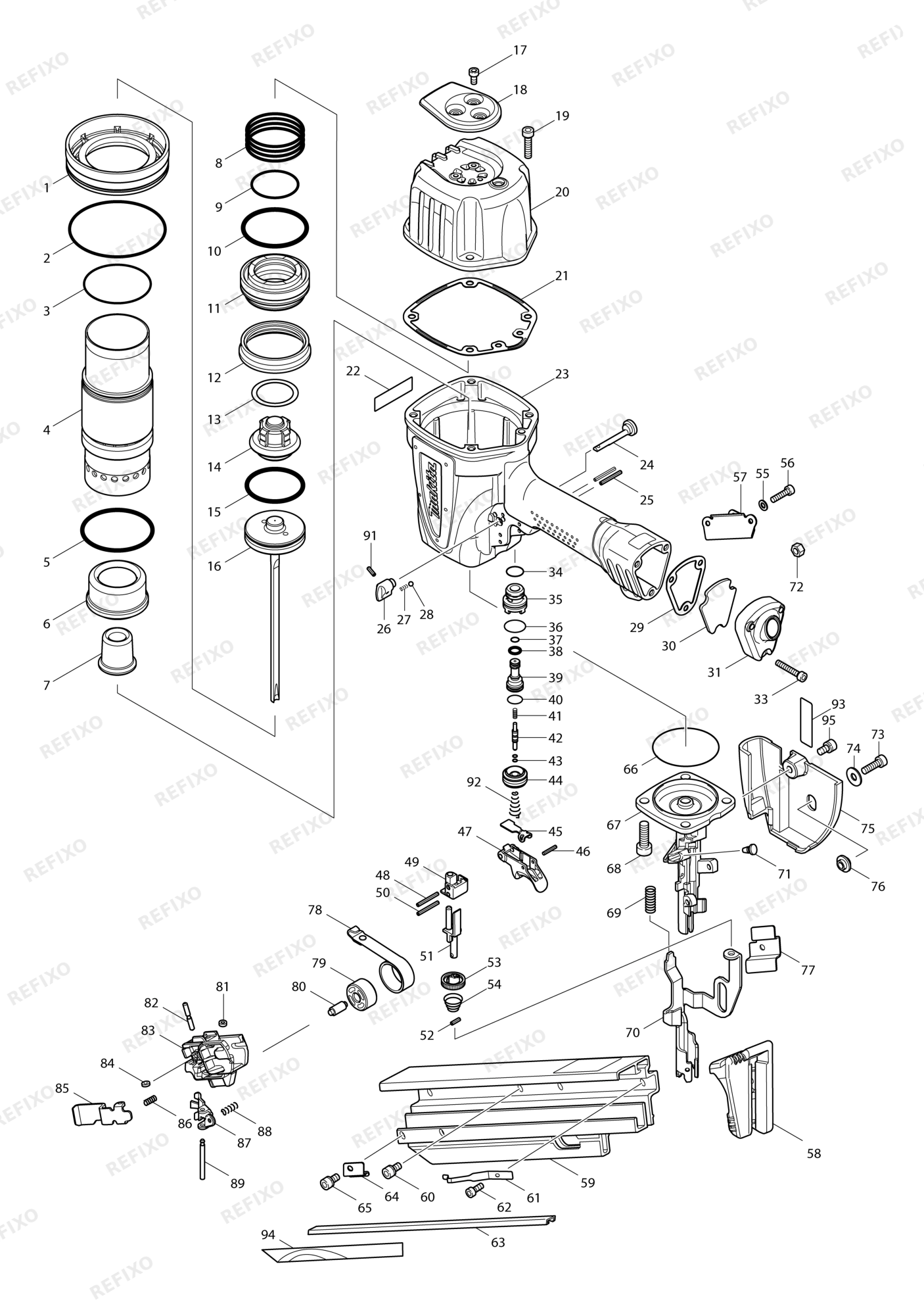 MAKITA AN943 — схема запчастей