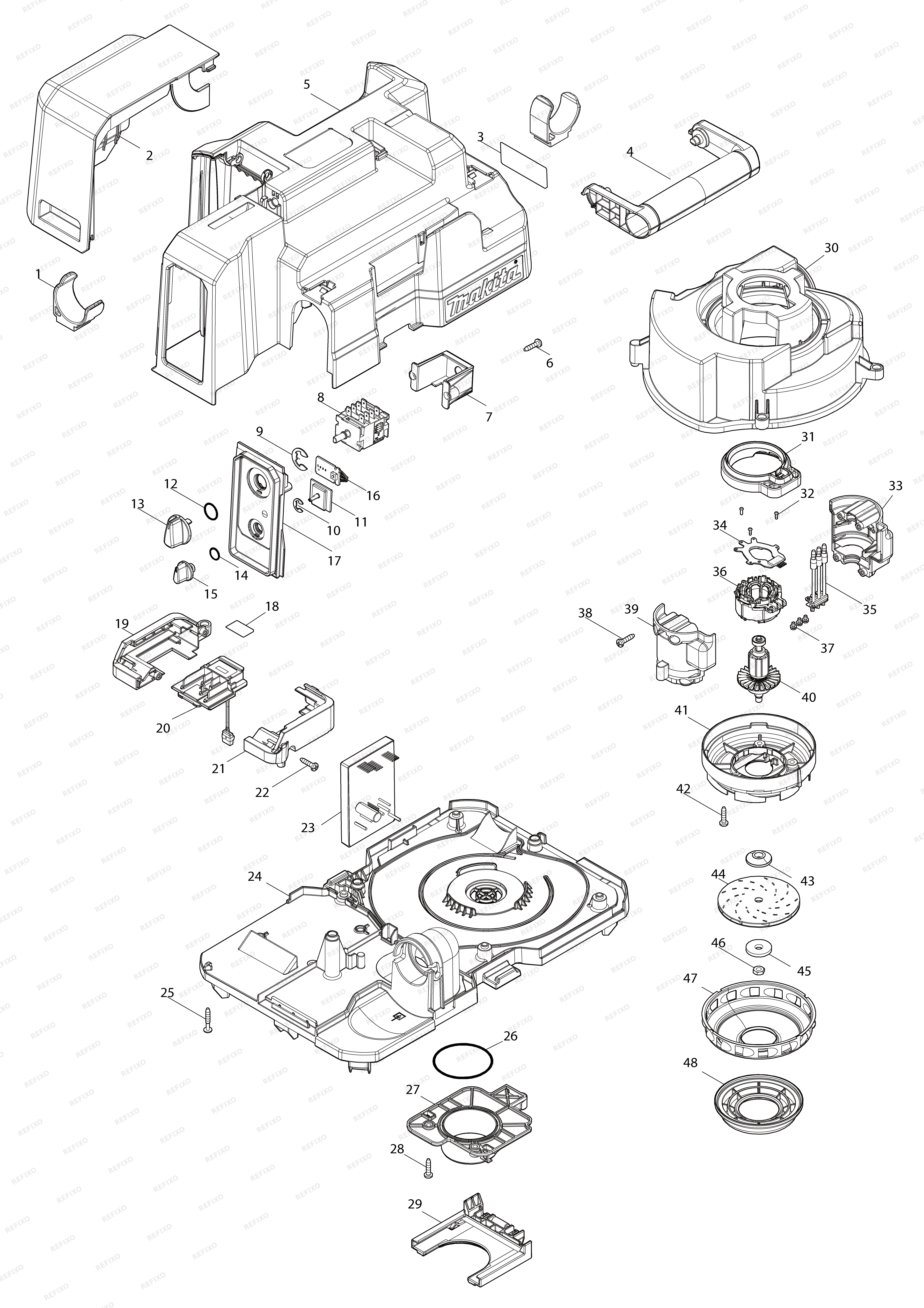 MAKITA VC014GL — схема запчастей