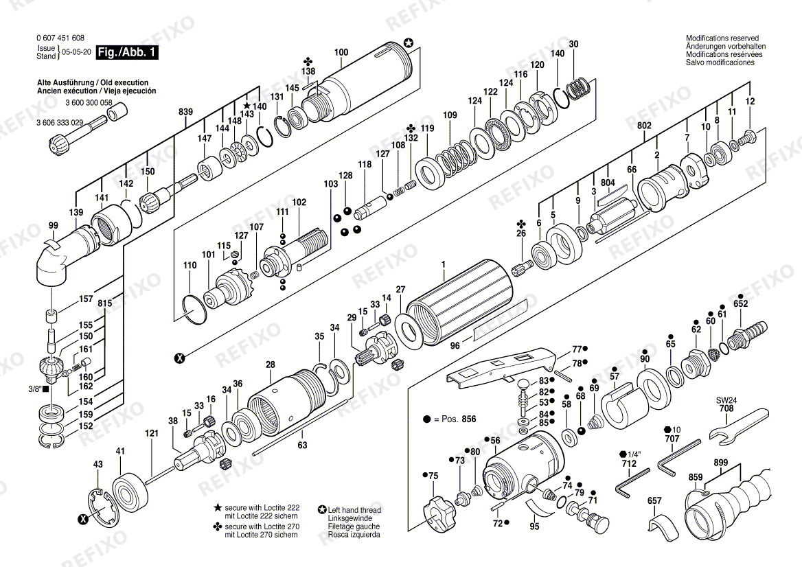 Bosch Pw-Winkelschrauber-Ind 370 WATT-SERIE (0 607 451 608) — схема запчастей
