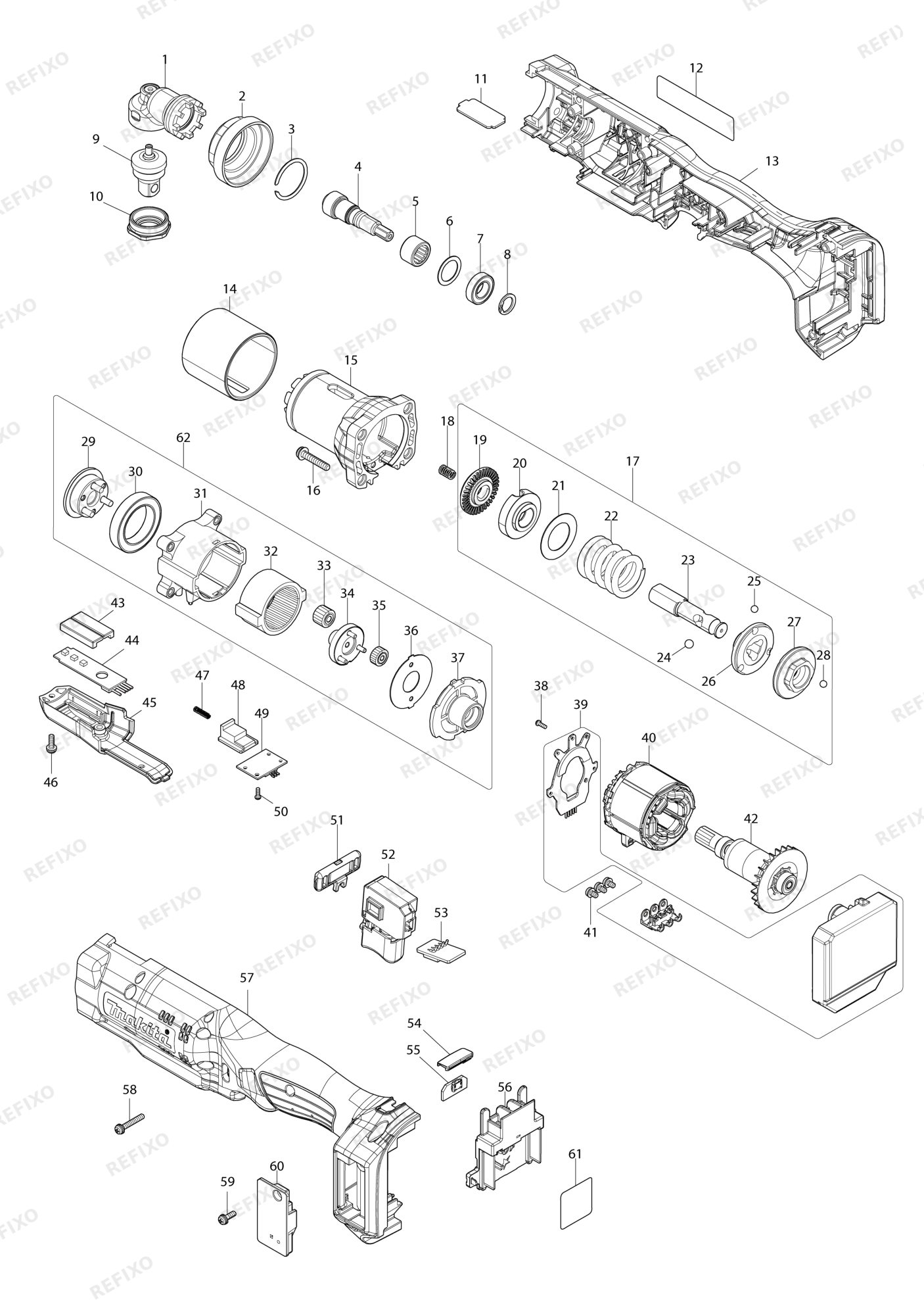 MAKITA DFL126F — схема запчастей