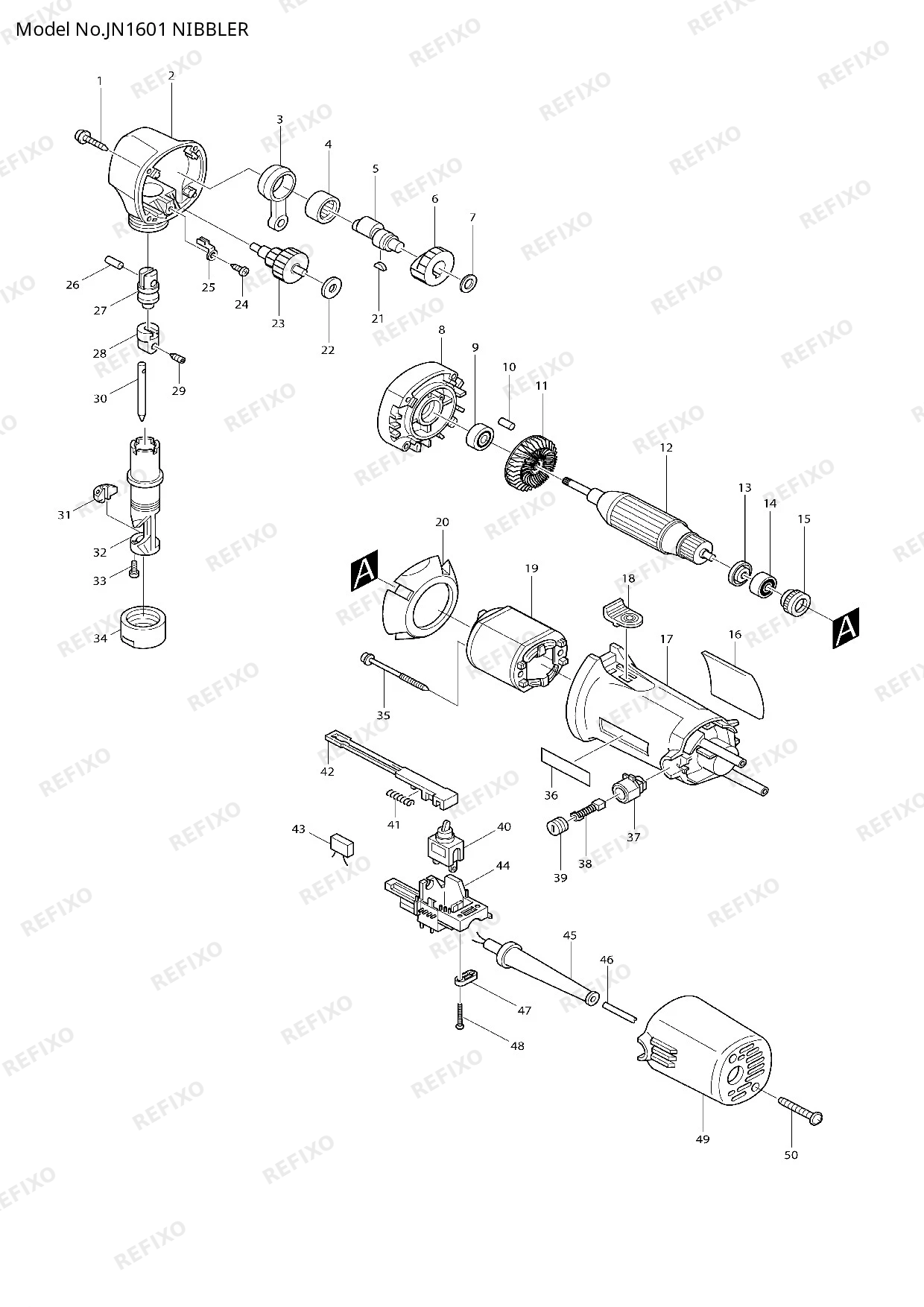 MAKITA JN1601 — схема запчастей