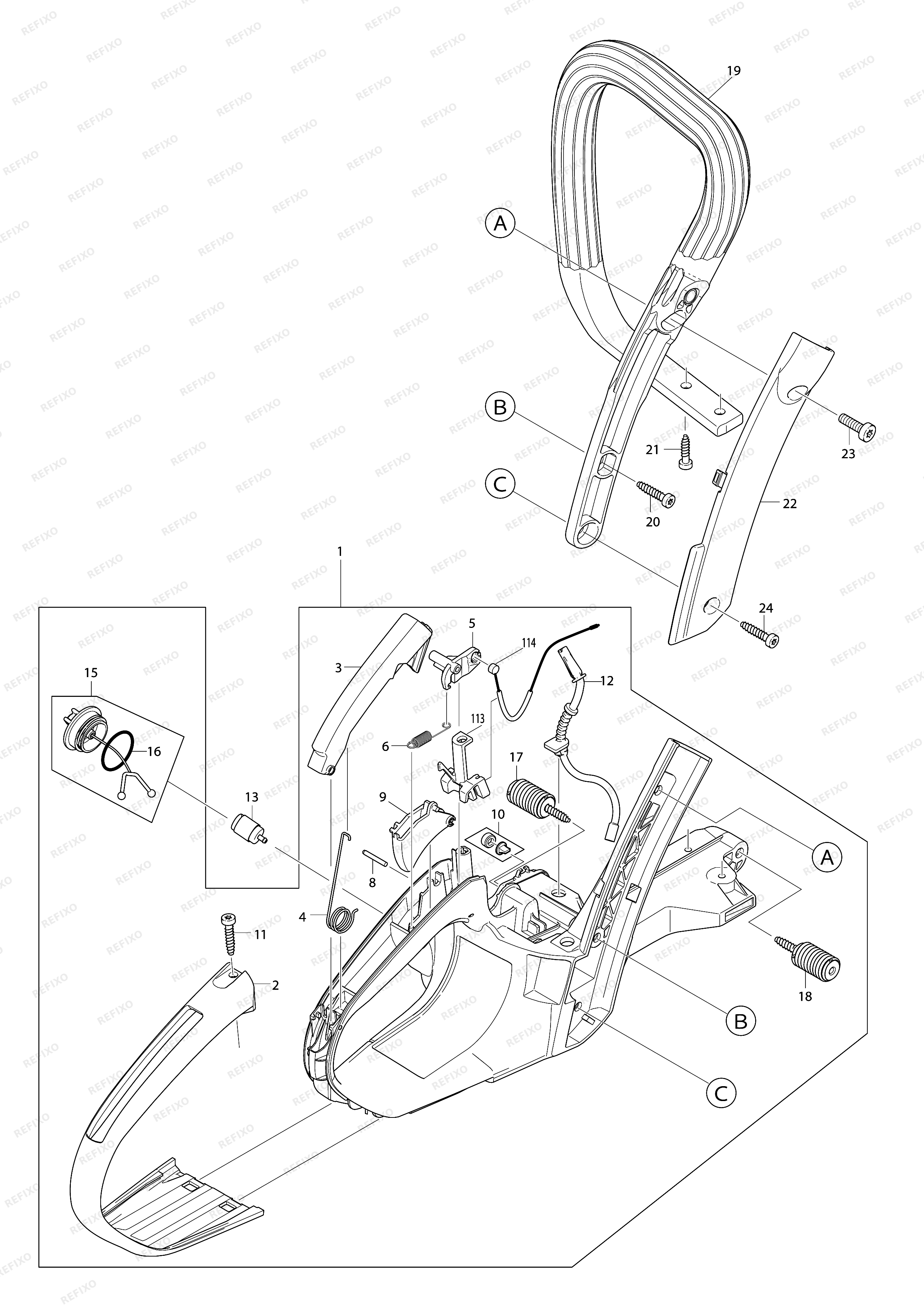 MAKITA DCS4630 — схема запчастей