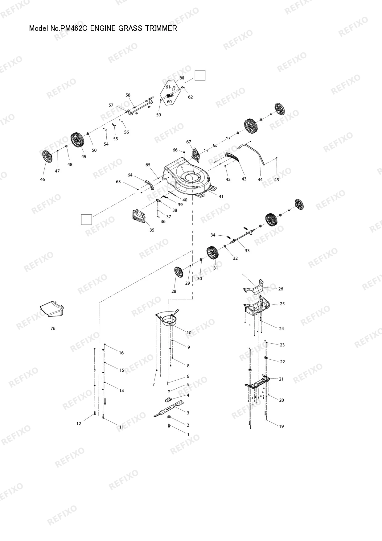 MAKITA PM462C — схема запчастей