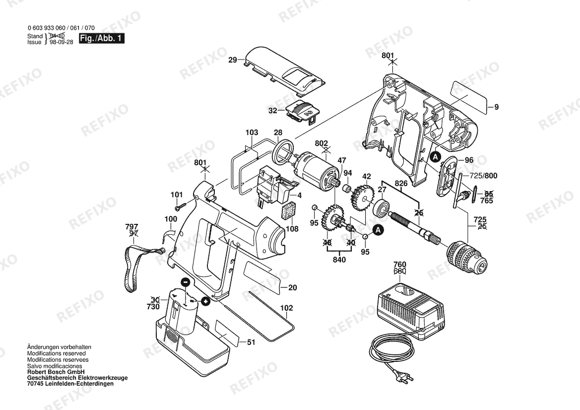 Bosch Аккумуляторный - дрель PBM 7,2 VS-2 | 7.2 V | 001 - EU (0 603 933 003) — схема запчастей