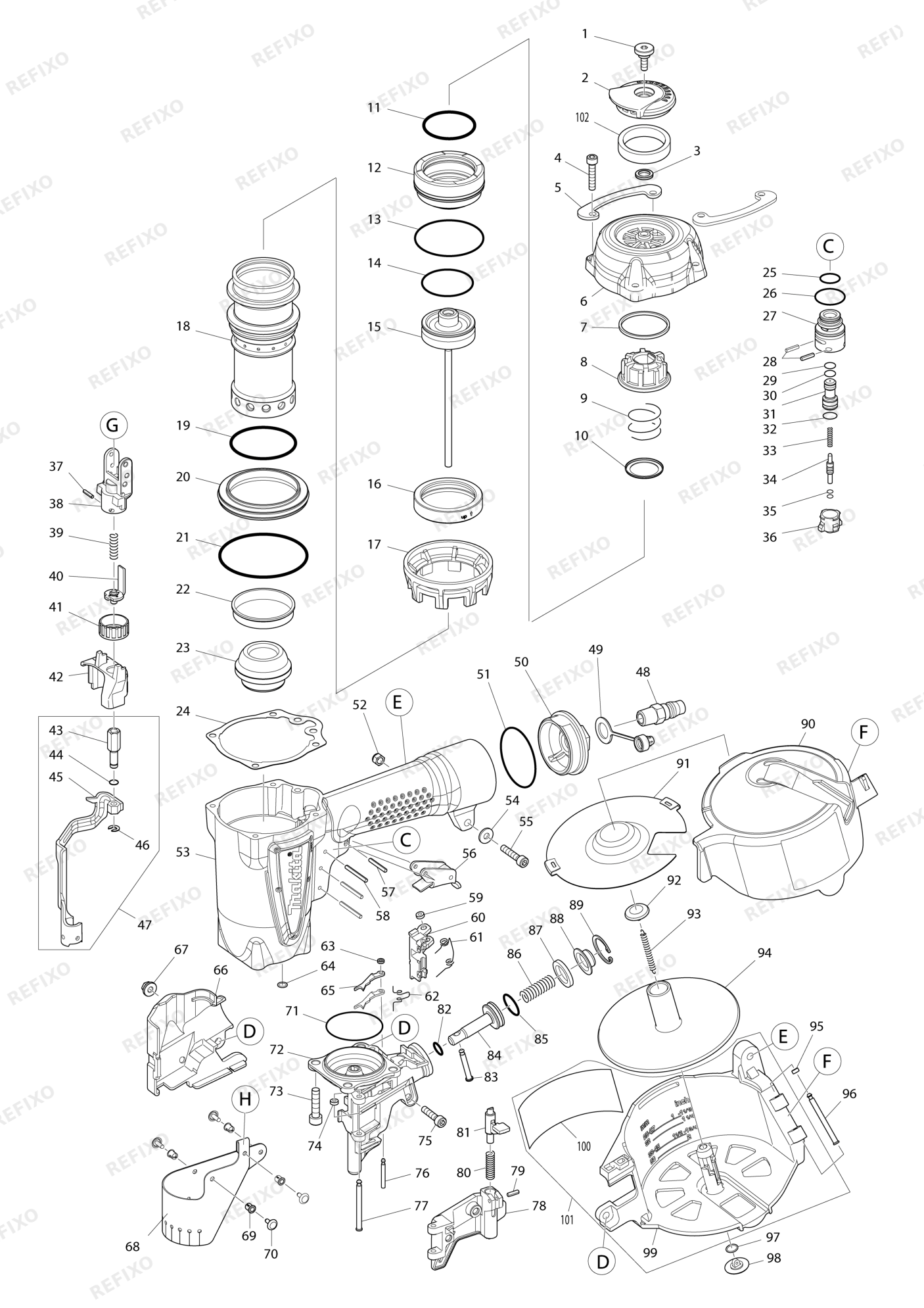 MAKITA AN560 — схема запчастей