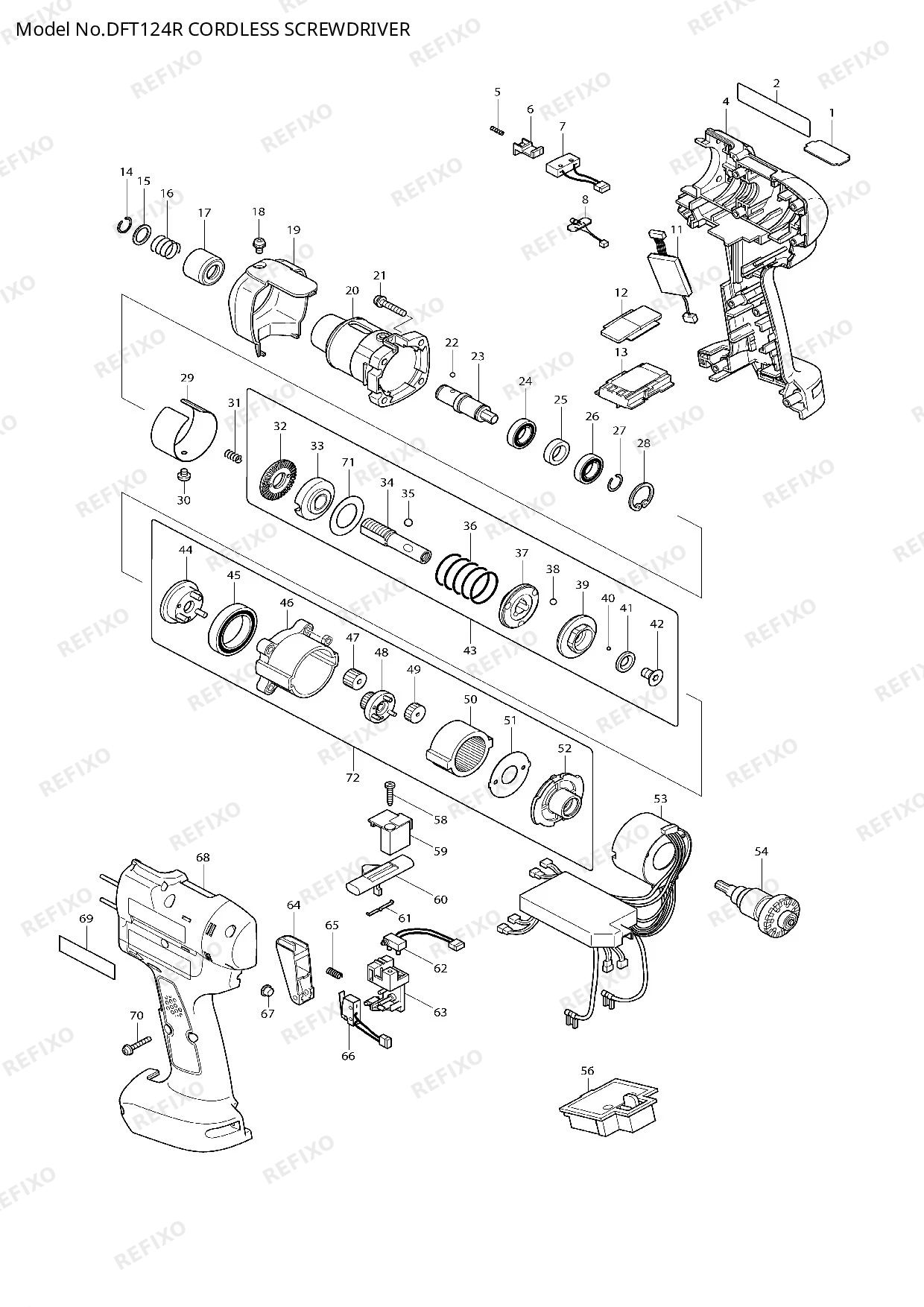 MAKITA DFT124R — схема запчастей