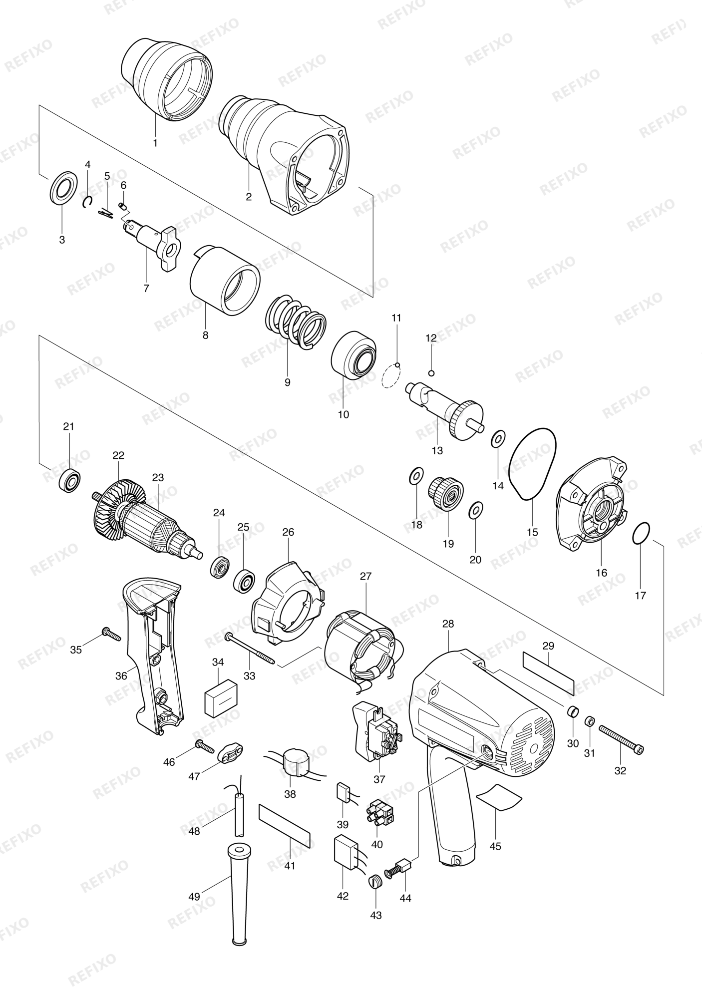 MAKITA TW0350 — схема запчастей
